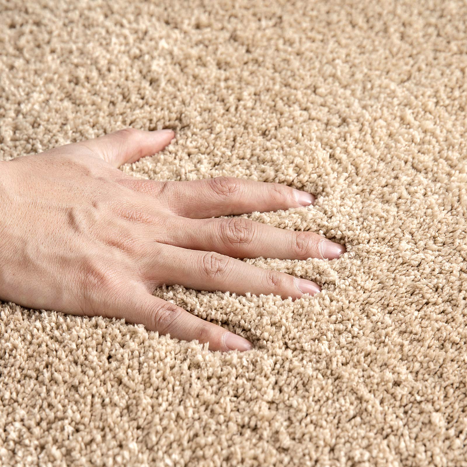 MIULEE Alfombra de Baño Antideslizante Absorbente Microfibra Alfombrilla Baño Lavable a Máquina Alfombra Ducha Baño Cocina Puertas de Entrada Pasillo para Dormitorio Salon Modernas 45x120 cm Beige — view 5