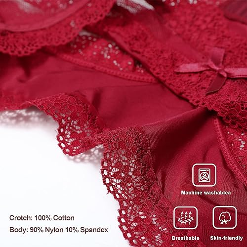 Miniatura 3 de LEVAO Tangas sexy para mujer, ropa interior de encaje, braguitas elásticas, sin costuras, paquete múltiple, S-XL