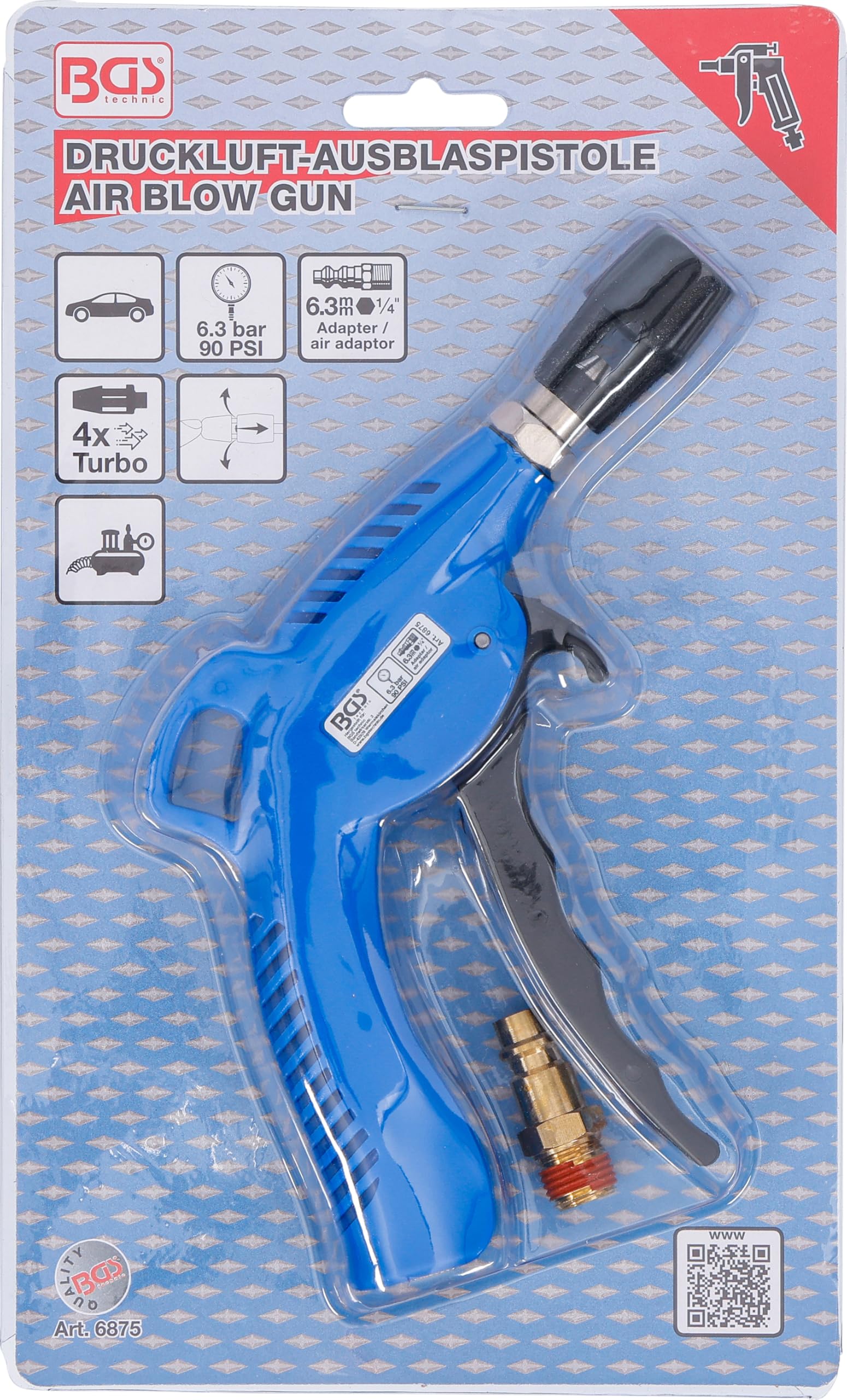 BGS 6875 | Pistola pneumatica per soffiaggio | con ugello "venturi"