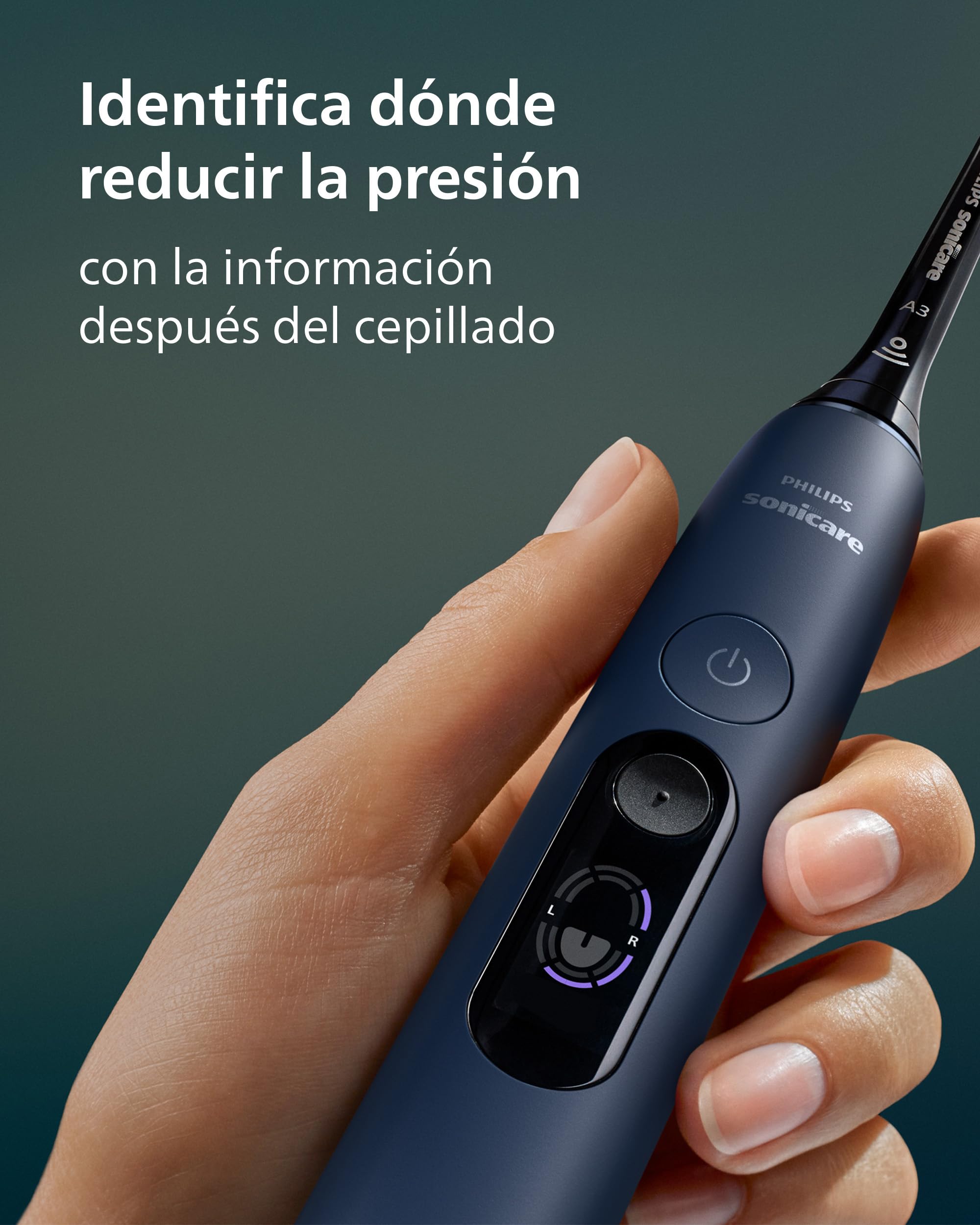 Philips Sonicare Next-Generation DiamondClean 8500 Cepillo de dientes eléctrico - con Smart Pressure Feedback y 18 ajustes, azul oscuro, HX8515/13