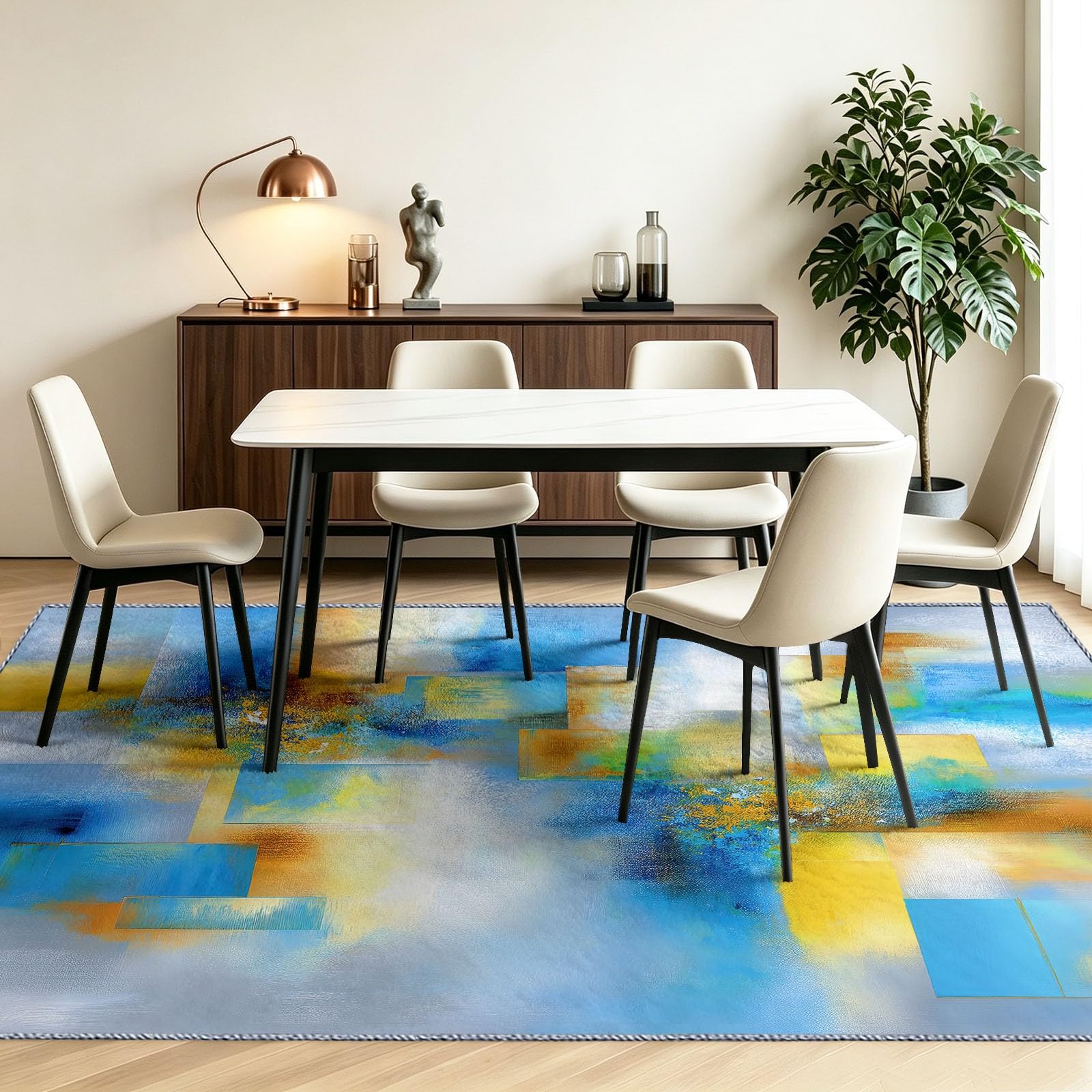Tapis Poil Ras Salon Moderne Apaisant Doux Moquette Chambre 120 x 170 cm