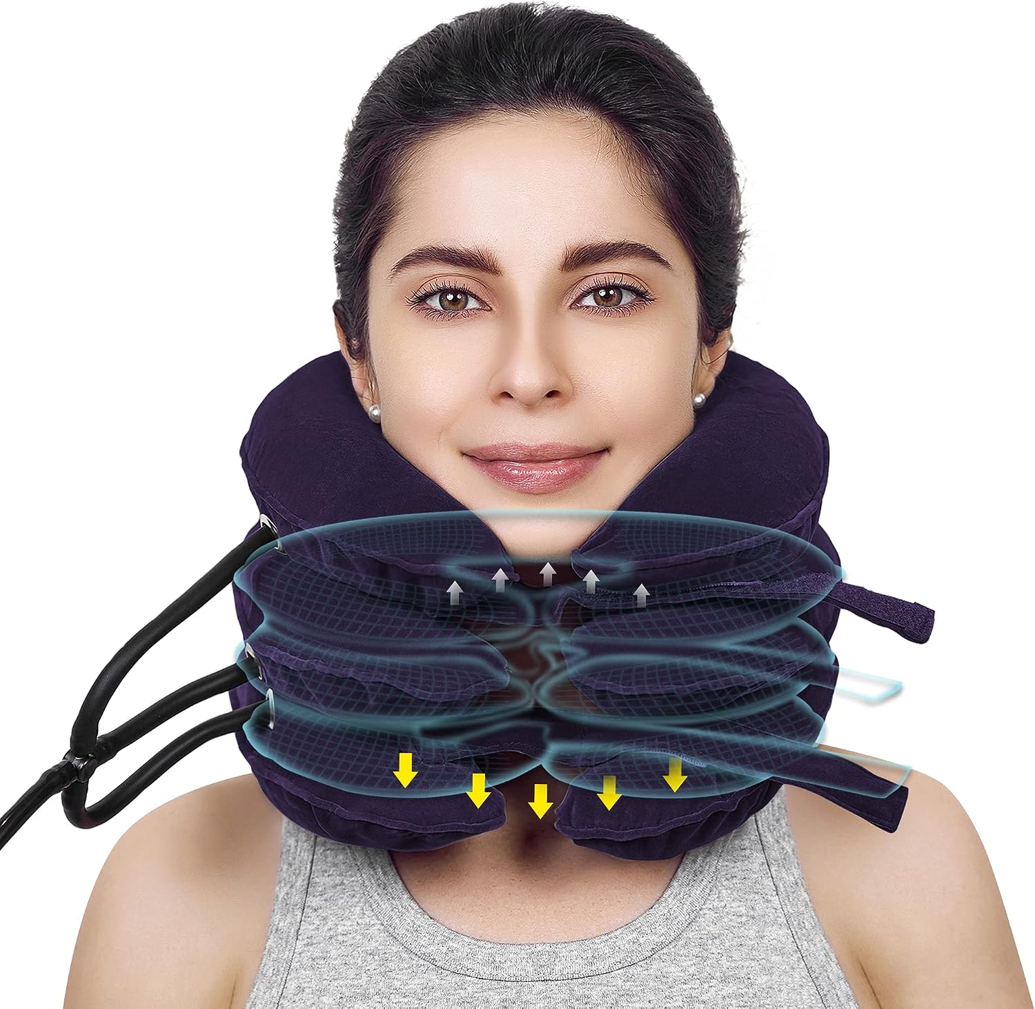 Cervical Neck Traction Device &Inflatable Adjustable Neck Stretcher Provide Neck Support Neck Traction and Neck Pain Relief,Neck Brace and Cervical Traction Device is The Neck Care Equipment