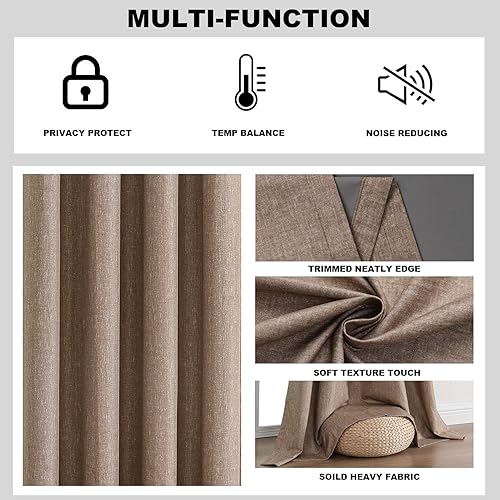 Miniatura 6 de Juego de 2 paneles de cortinas opacas de 84 pulgadas de largo, cortinas largas con aislamiento térmico, cortinas de oscurecimiento de habitación con