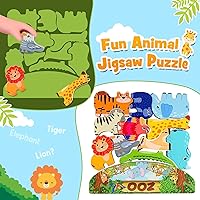 Vista 6 de Bloques de Animales de Madera Apilables Juguete para Niños Regalos de Navidad y Cumpleaños para Niño Niña Edad 3-7 Animales Montessori Juguetes