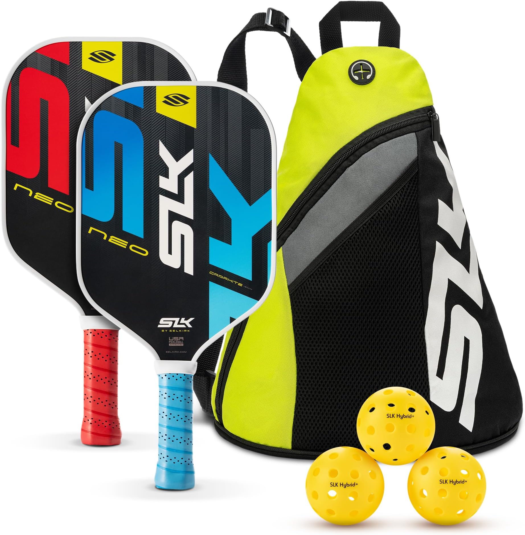 Neo Composite Pickleball Paddle Bundle with 2 Paddles and 4 Pickleballs