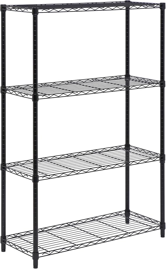 HoneyCanDo SHF01908 Shelving Unit 250Pound Capacity, Black, 4Tier