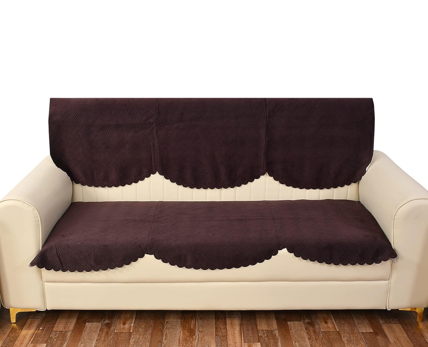 TIB The Intellect Bazaar Quilted Sofa Cover Set of 3 Seater Velvet