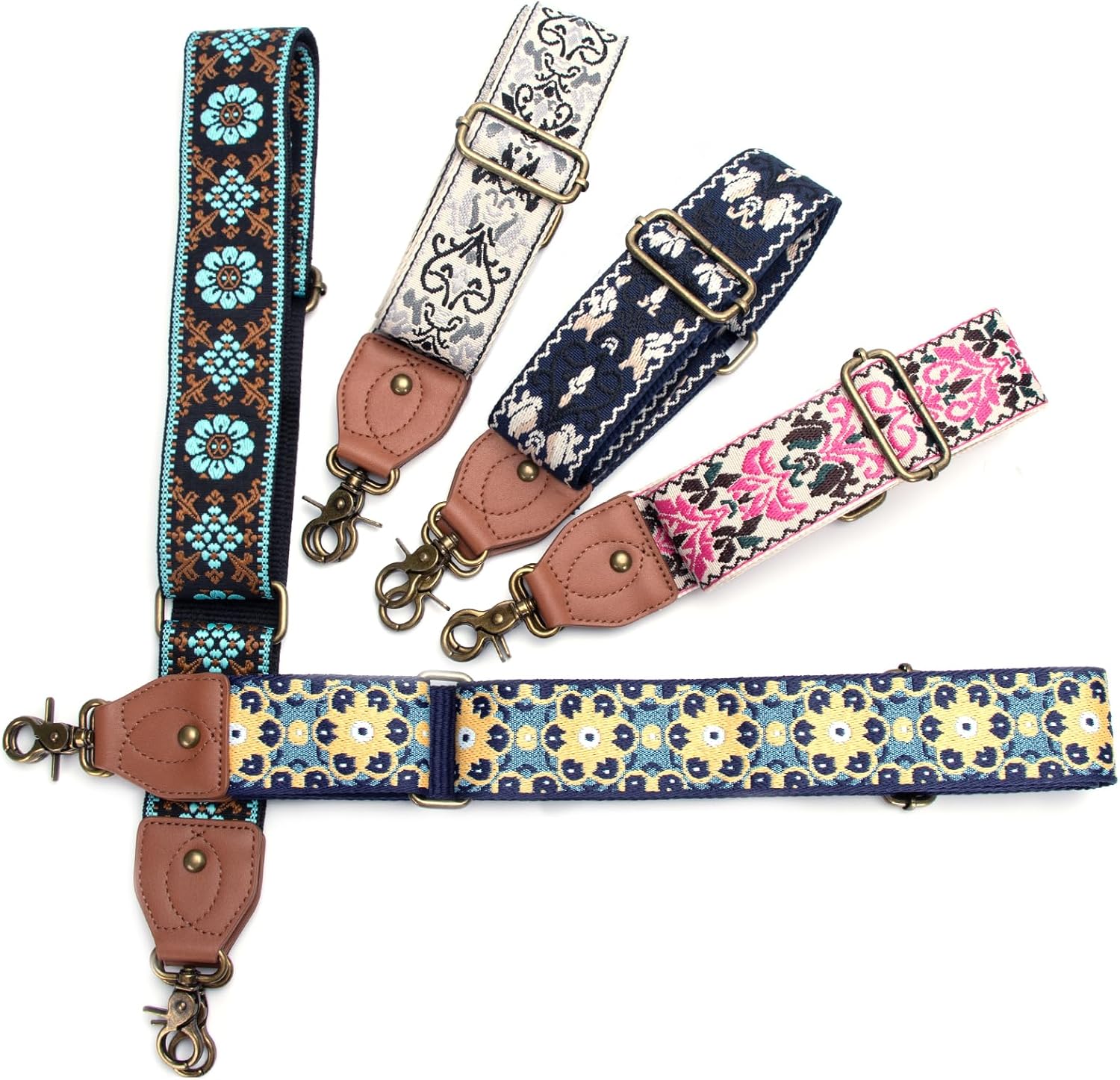 Purse Strap Replacement Crossbody Adjustable Bag Strap Retro Jacquard Embroidery Wide Shoulder Strap for Women Handbags - Image 5