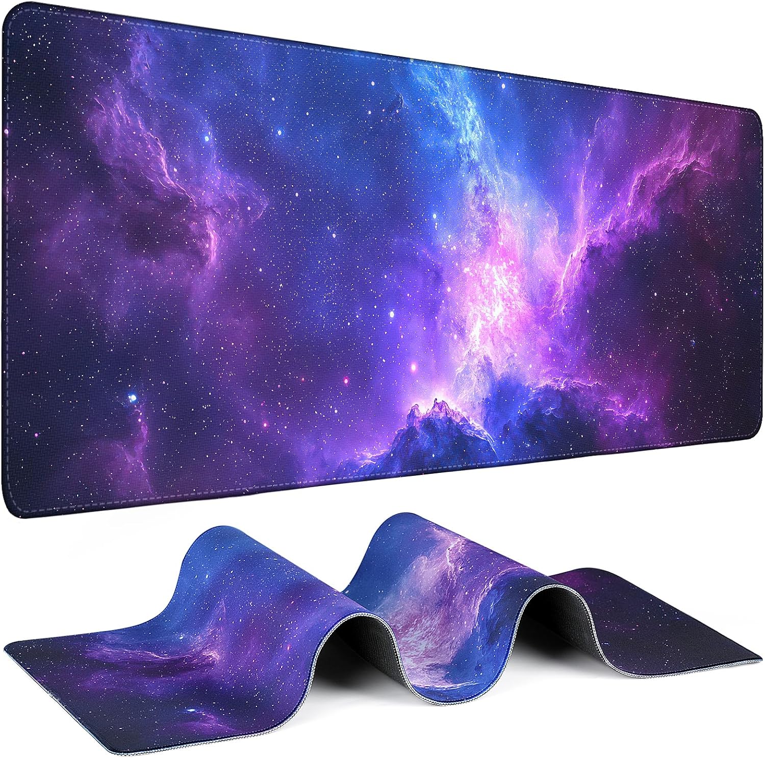 Mouse Pad Gaming – Desk Mat for Keyboard and Mouse – Galaxy Space Large Mouse Pad for Desk, Mousepad (31.5 x 11.8inch) with Non-Slip Base, Desks Pad Mat for Gaming, Office and Home