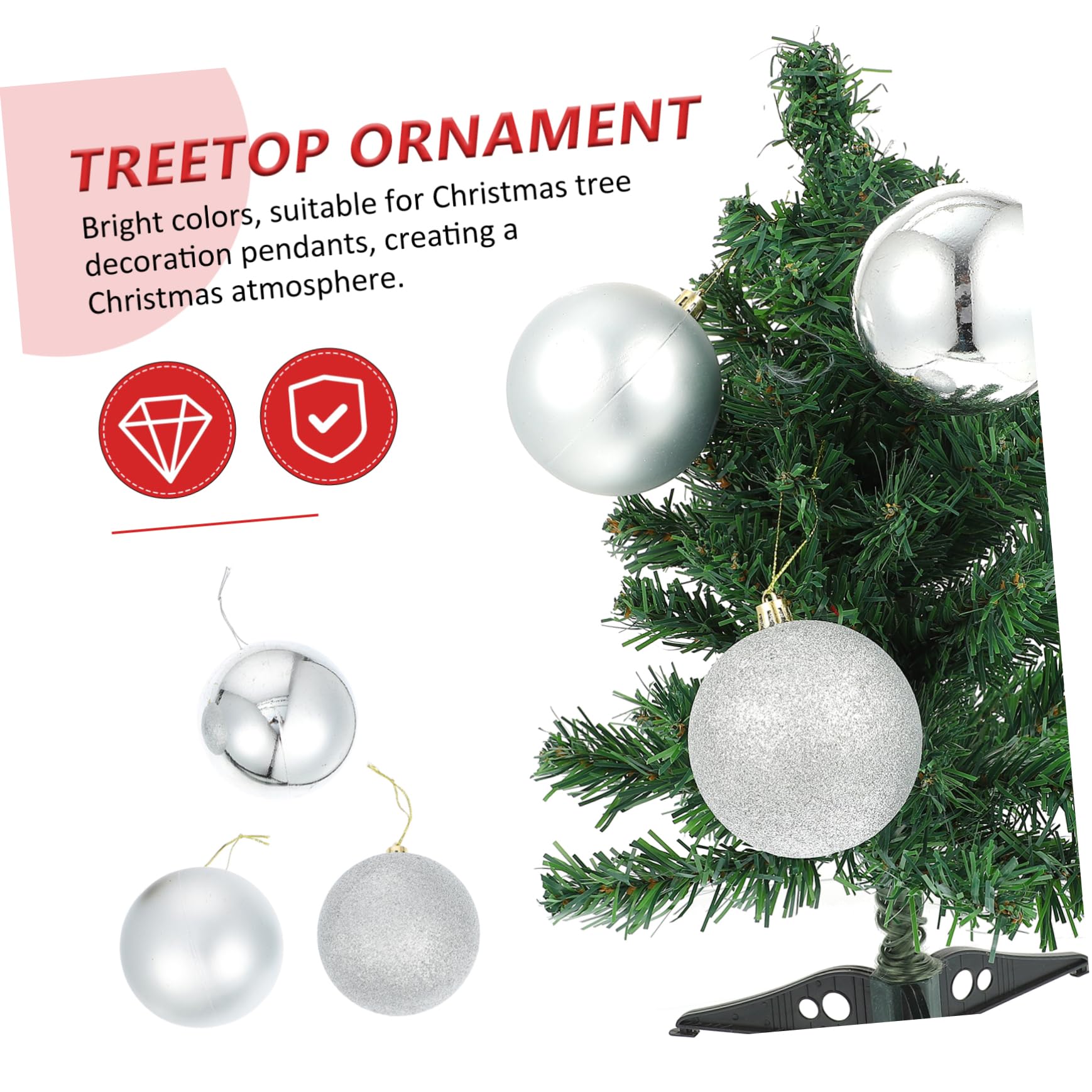 24pezzi Palline di Natale Appese Decorazioni per Albero di Natale Piccole Palline Natalizie da Appendere Ciondoli per Feste Forniture per Decorazioni Natalizie