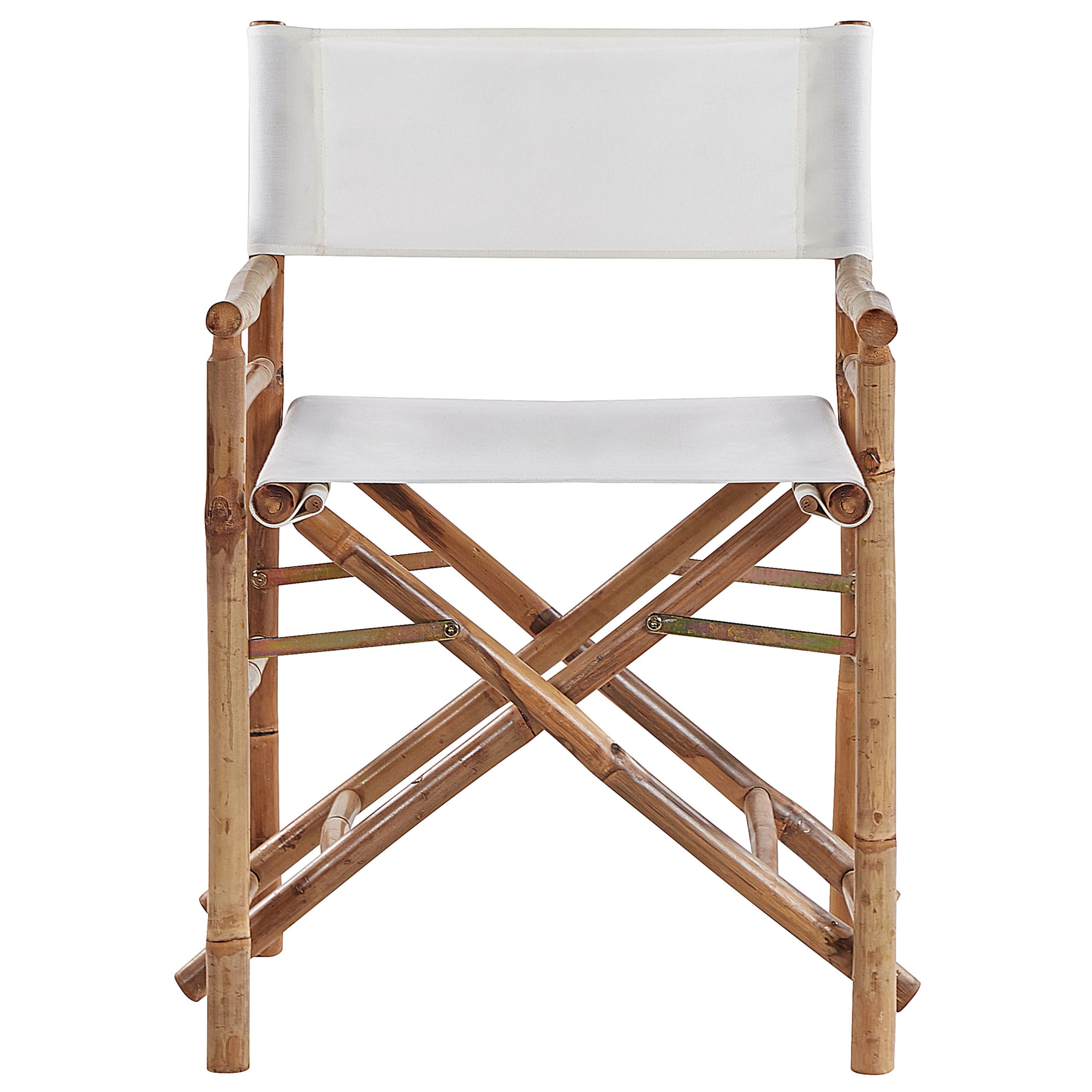 Beliani Conjunto de 2 sillas de bambú sillas de Director Plegables de Exterior Tela Beige Molise