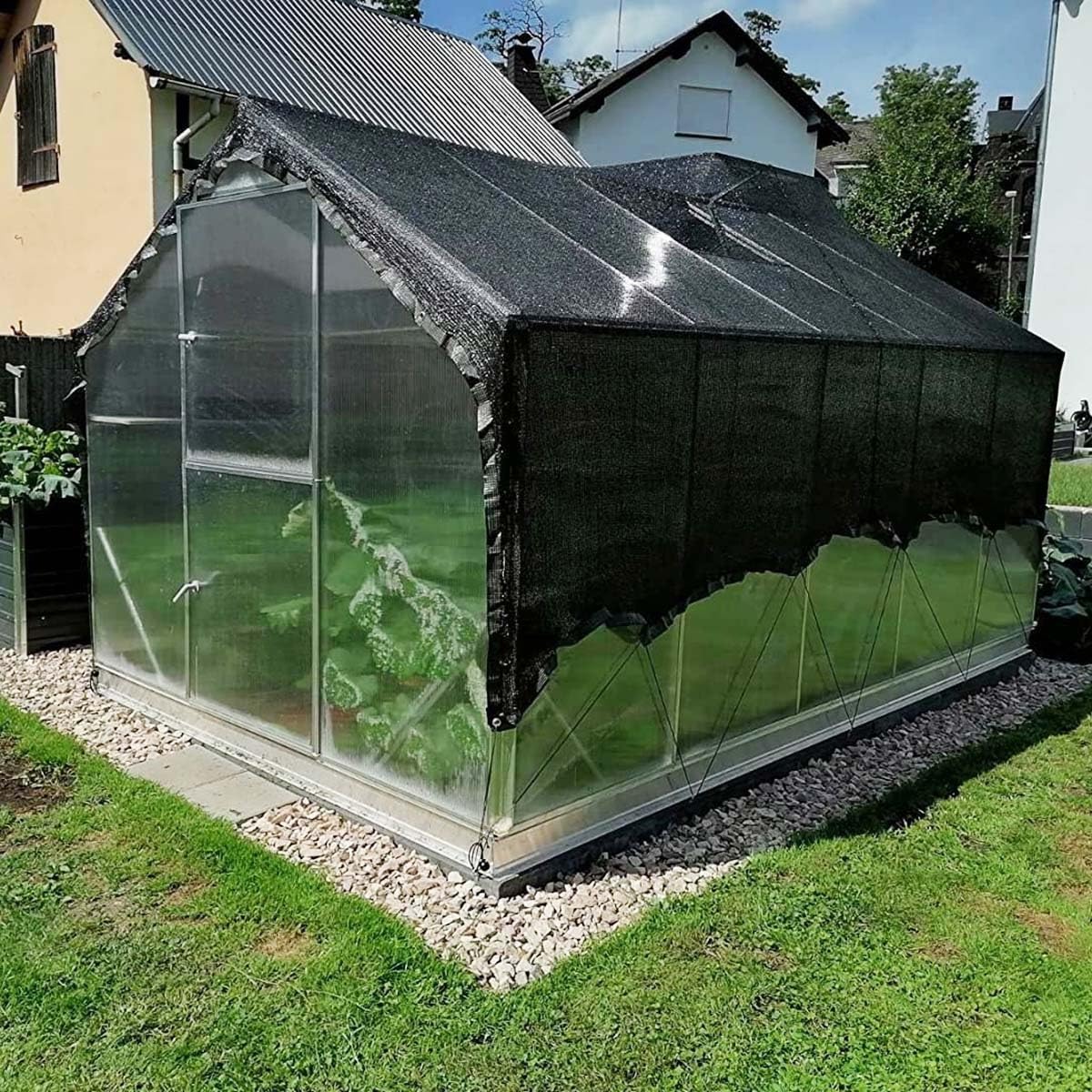 JETJVDEDM 6,1 x 9,1 m Nero Telo ombreggiante per esterni resistente ai raggi UV Rete da giardino con occhielli per serra patio cortile – 70% -90% protezione solare ideale per canili