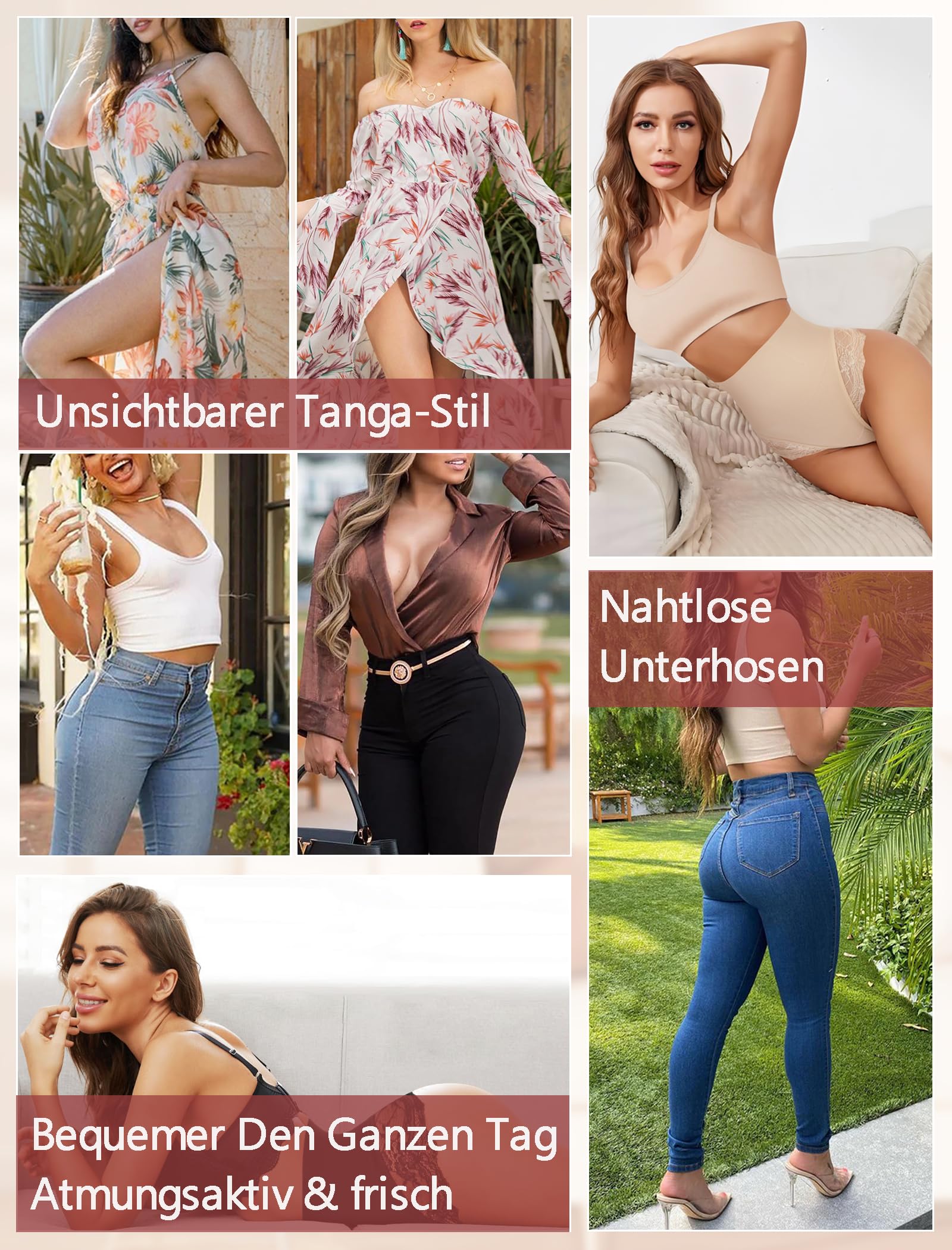 SURE YOU LIKE Shapewear Damen Bauchweg Unterhose Tanga mit Spitzen Miederhose Miederslip für Unterbauch Body Shaper String Figurformende Unterwäsche