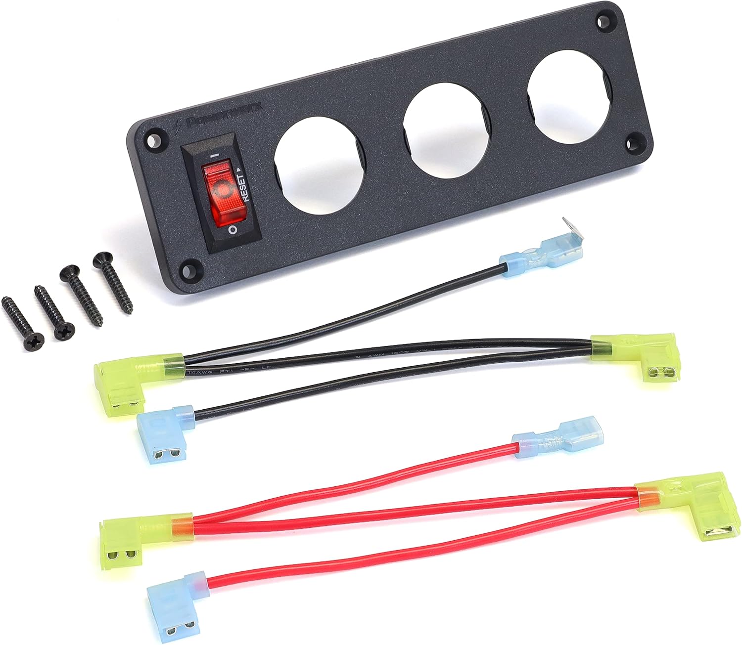 Powerwerx PanelPlateSW3 Blank Panel 3 Position with Circuit Breaker and Harness