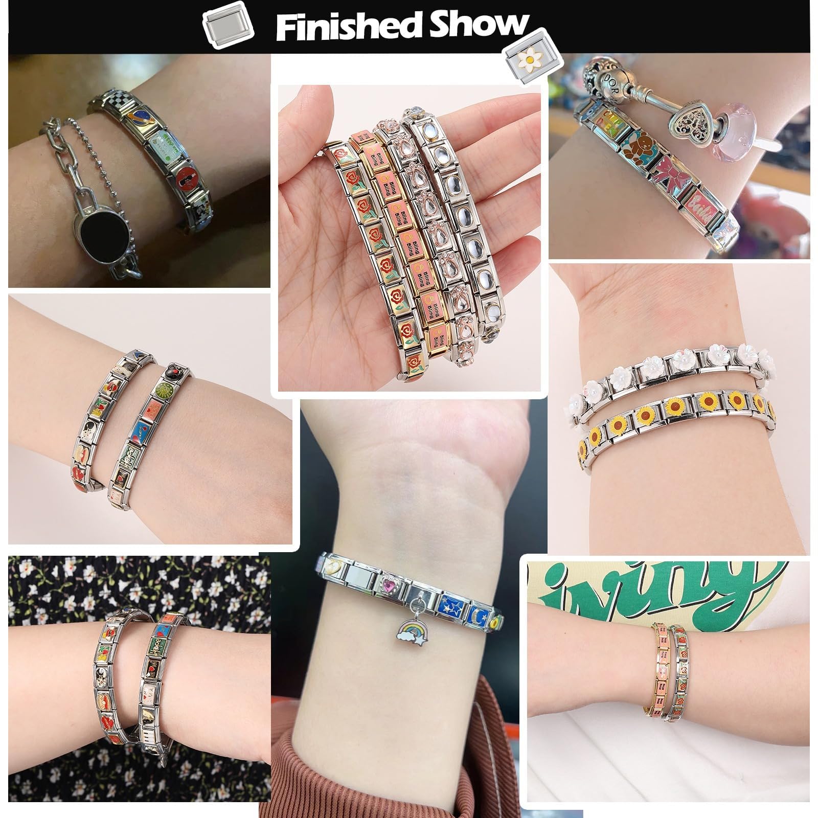 Italian Charm Bracelet Charms, Italian Charm Bracelet Silber 9mm Ozean Armbänder Zubehör, DIY Abnehmbar Module Für Italienische Armbänder