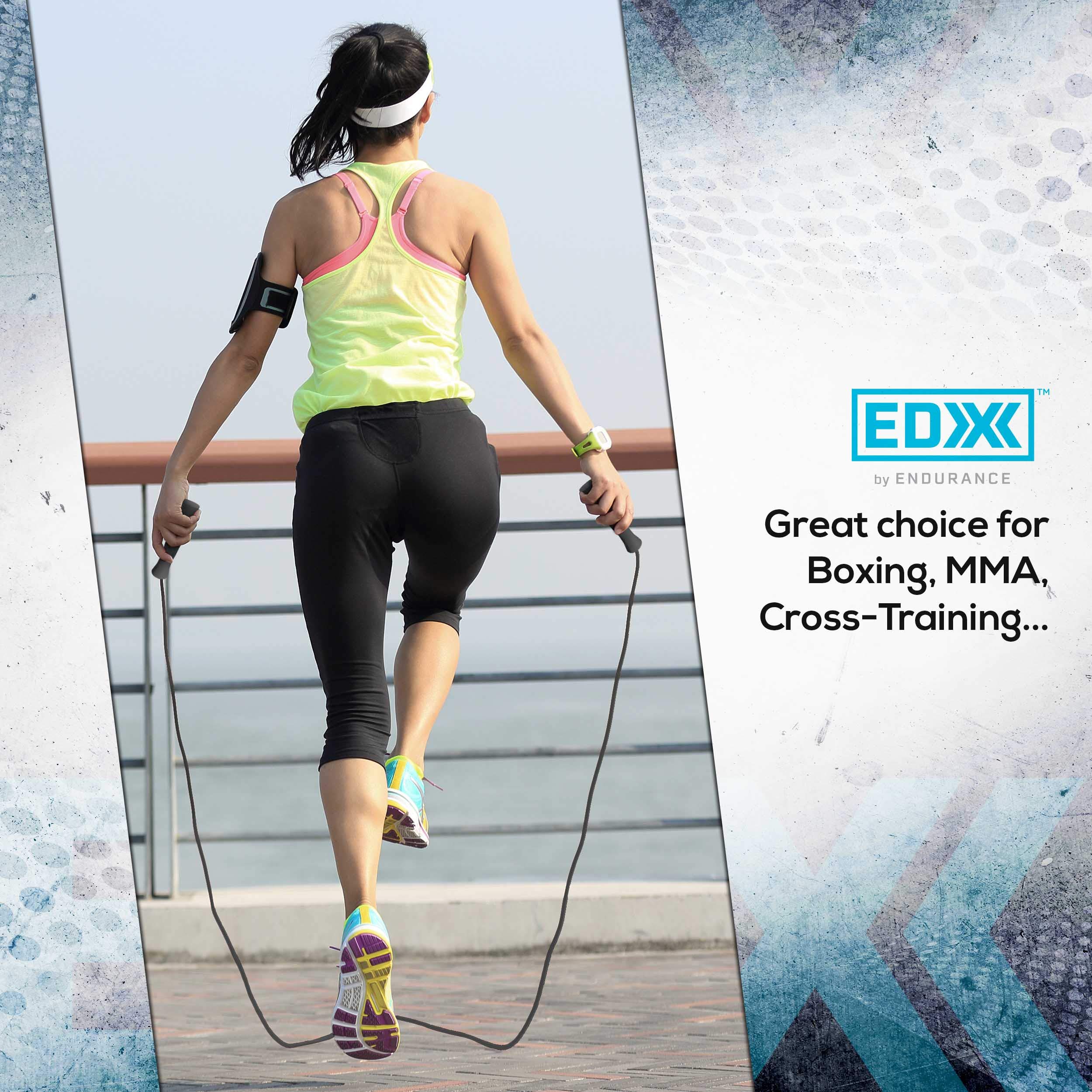 EDX Jump Rope for Fitness, Workout, Exersise - Tange-Free, Hand Grip | 10 ft