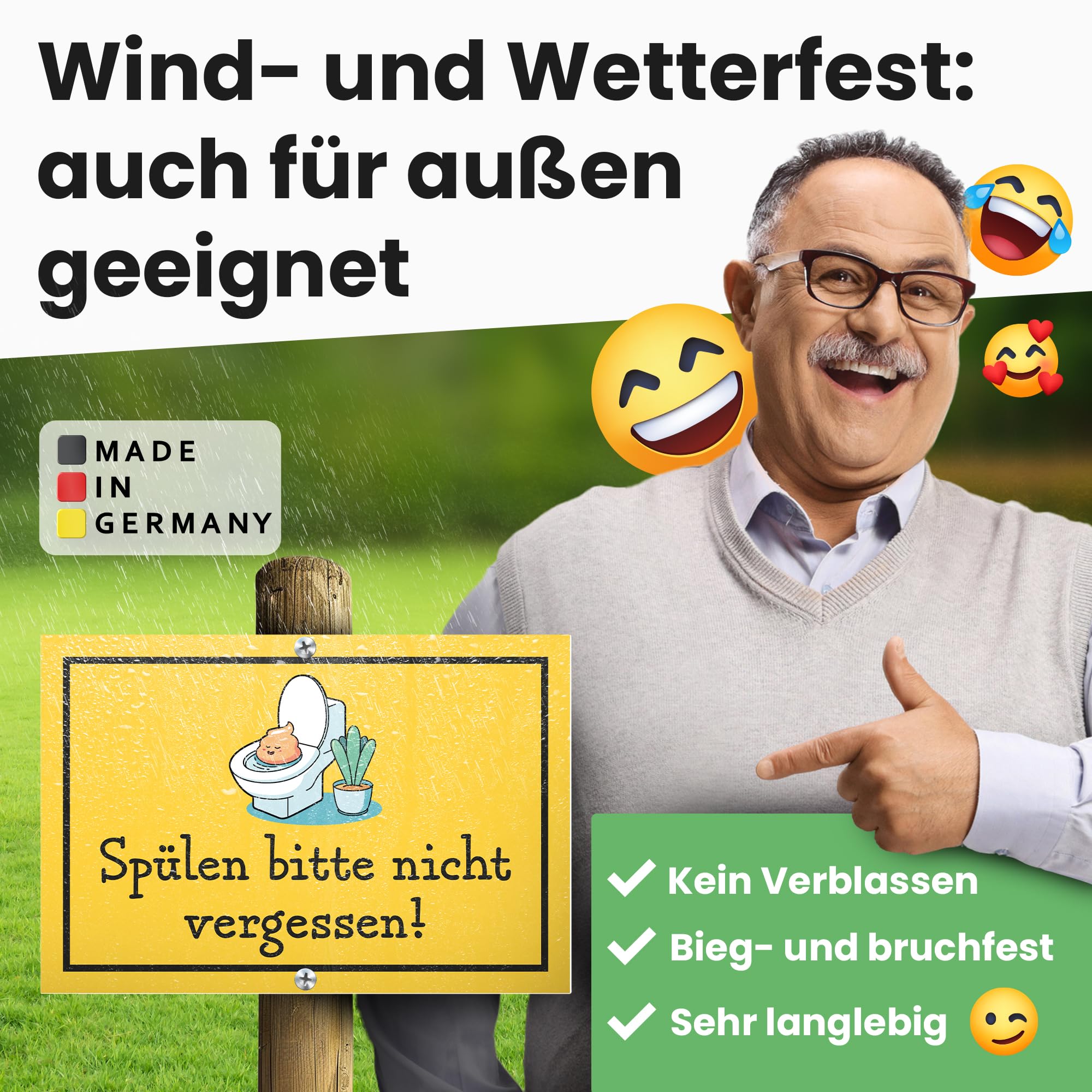 DankeDir! Panneau De Toilettes En Plastique - 30 X 20 Cm - Décoration De Porte Pour Invités - Pour Toilettes D'invités - Pour Toilettes D'invités