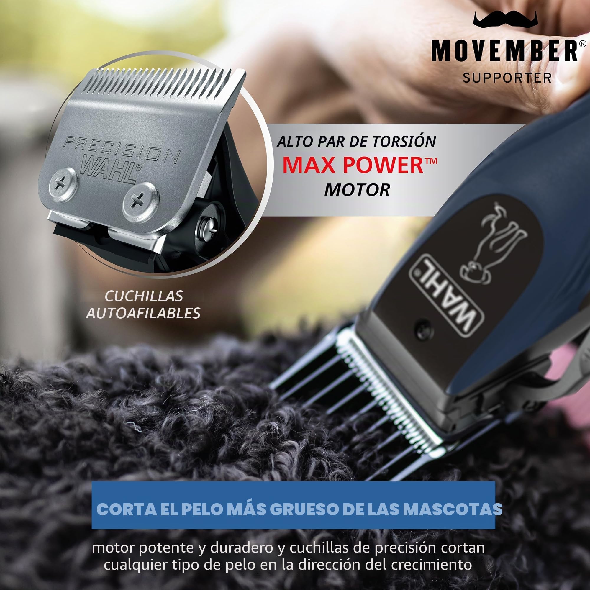Wahl Power Pro - Cable Recargable de Iones de Litio inalámbrico, Kit de Aseo para Perros – Cortapelos eléctricos inalámbricos Resistentes para Aseo de Las Capas más Gruesas, Modelo 3024675 | Cortapelos eléctricos inalámbricos resistentes para perros para