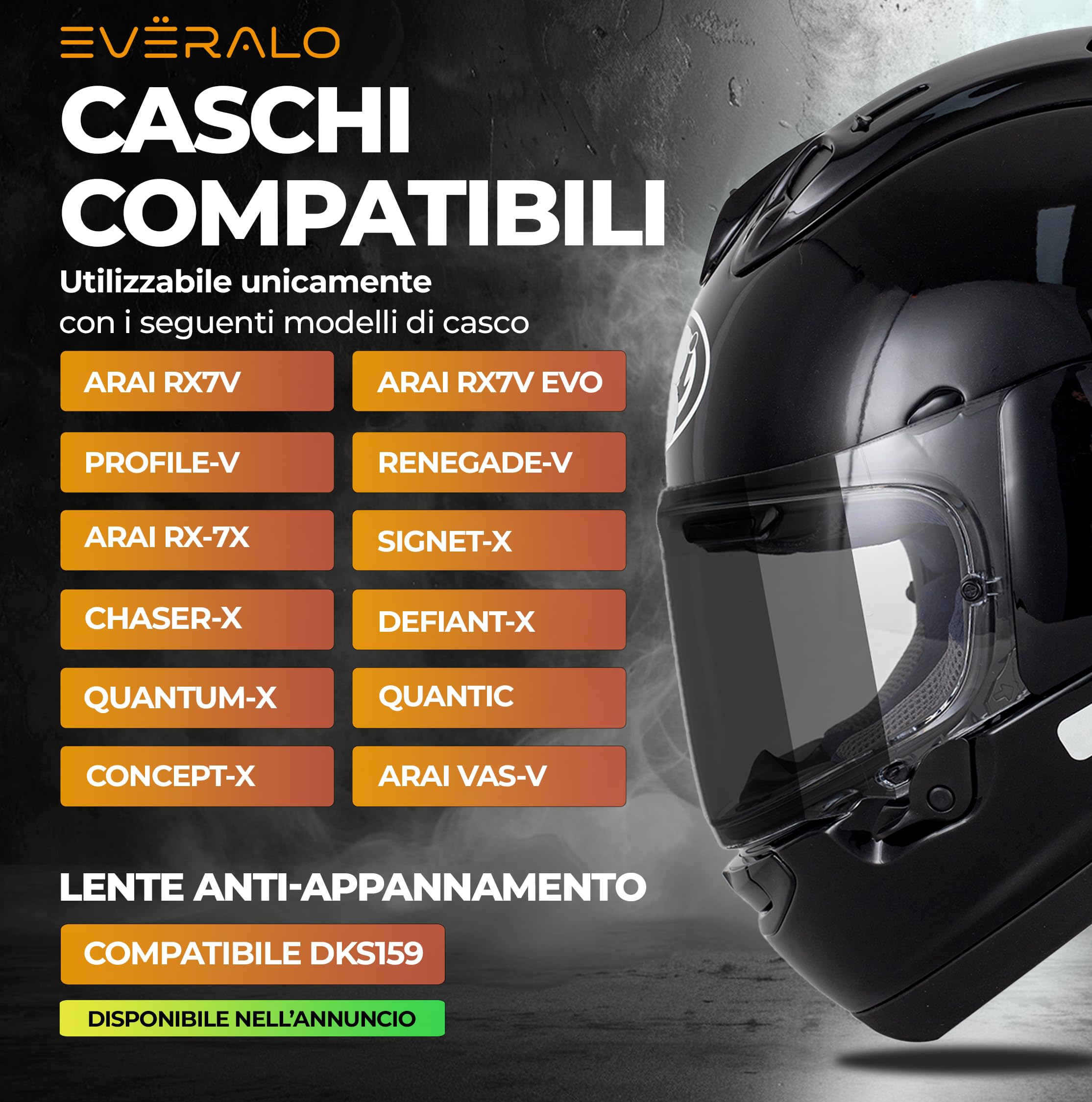 Arai Chaser X wizjer do kasku - Rx7v - Rx7x - Quantic - Vas-v | Kompatybilny również z Quantum X - Concept X - Concept Xe, Renegade V, Profile V, Qv Pro, Signet X - Defiant X