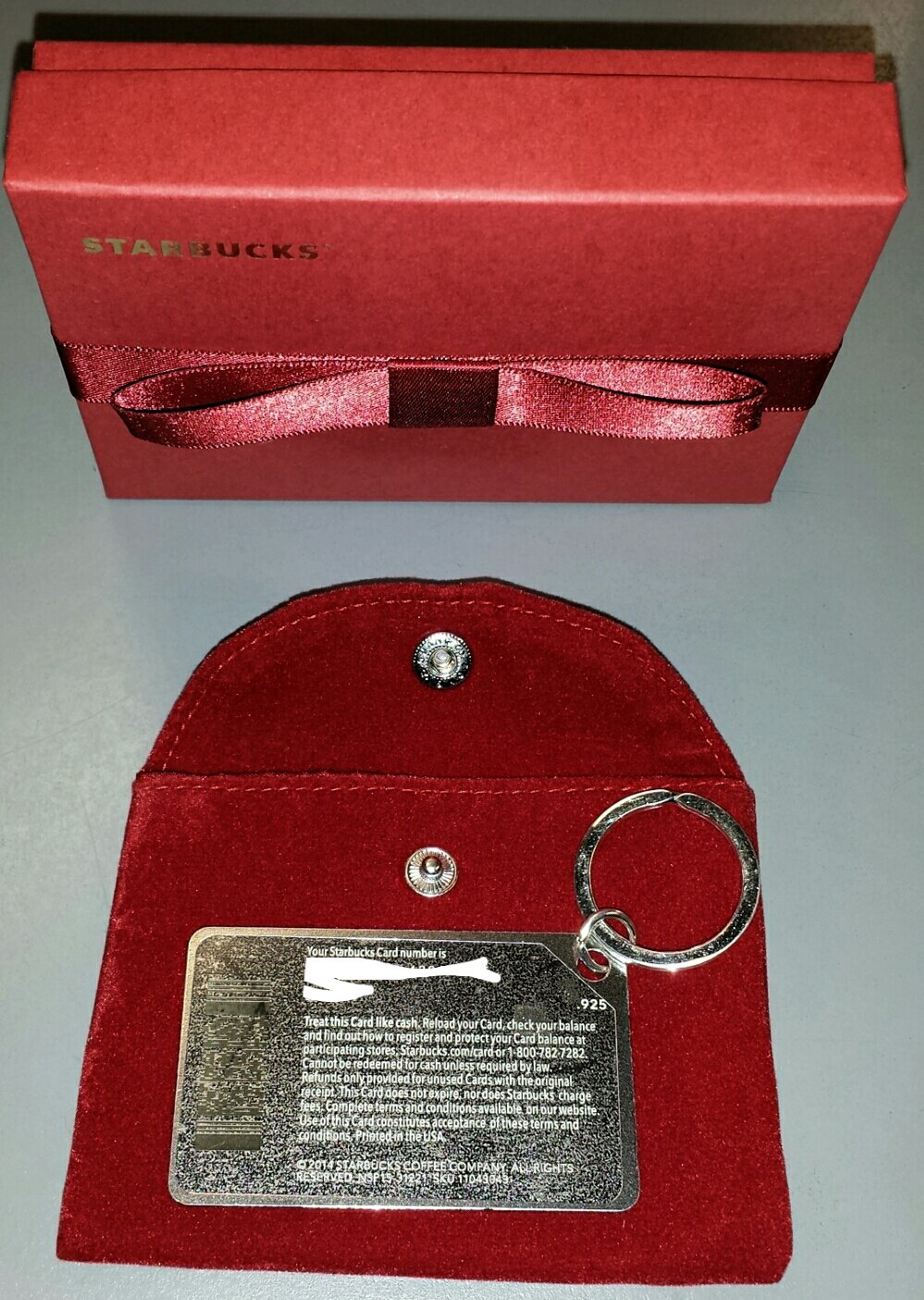 Amazon.com: Starbucks Coffee 2014 Holiday Sterling .925 Silver Mini Gift  Card Keychain