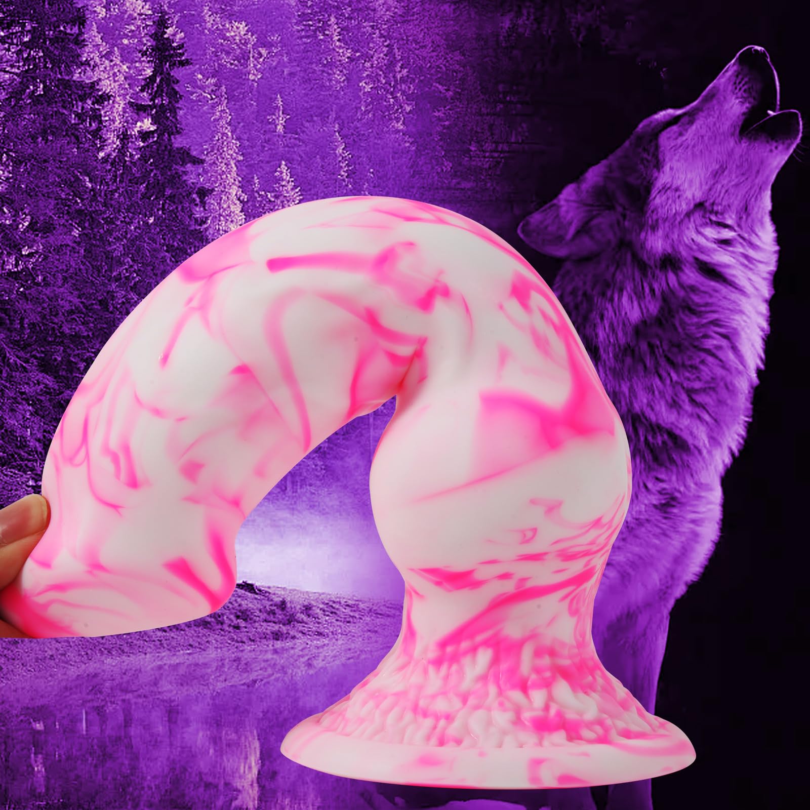 9.5" Knotted Dog Dildo with Strong Suction Cup - 2.88" Large Girth Animal Knot Dildo, Silicone Realistic Wolf Canine Penis Fantasy Anal Plug, Big Thick Flexible Toy for Men Women: 10.62"Knot Dildo