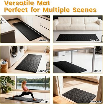 2PCS Kitchen Floor Mats, Cushioned Anti Fatigue Rug, Non Slip