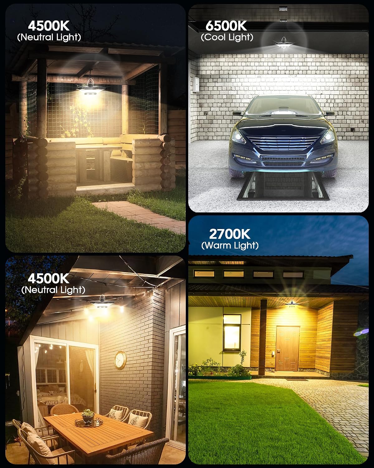 Dual Head Solar shed Light 2700K/4500K/6500K, 4000LM Waterproof Solar Pendant Light Motion Sensor, Dimmable Remote for Barn Patio Chicken Coop Gazebo Garage