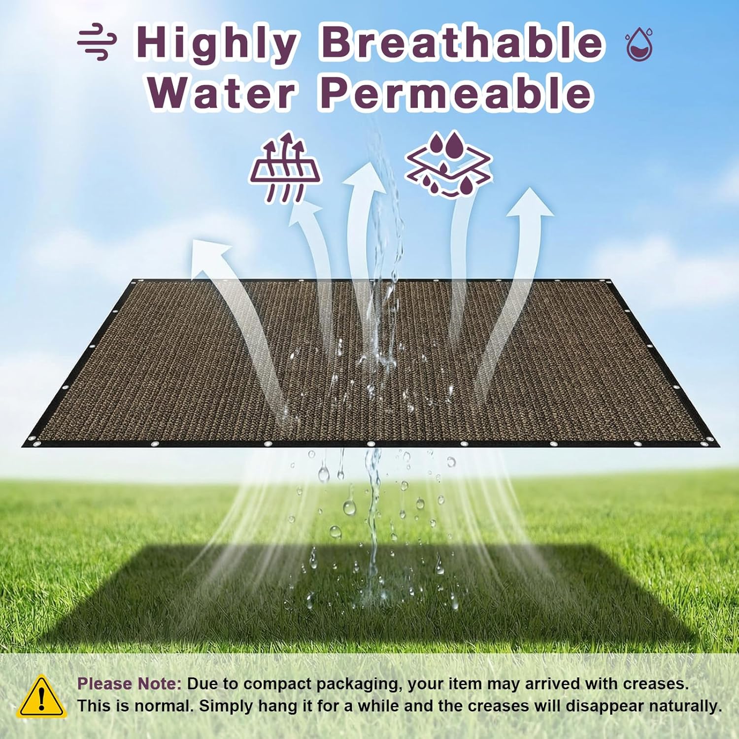 90% Sun Shade Cloth with Gromments Customized Size, 8' X 13' Pergola Shade Cover Canopy, UV Protection Mesh Tarp Sun Screens for Outdoor Patio Garden Courtyard Mocha, OT-DSGN2