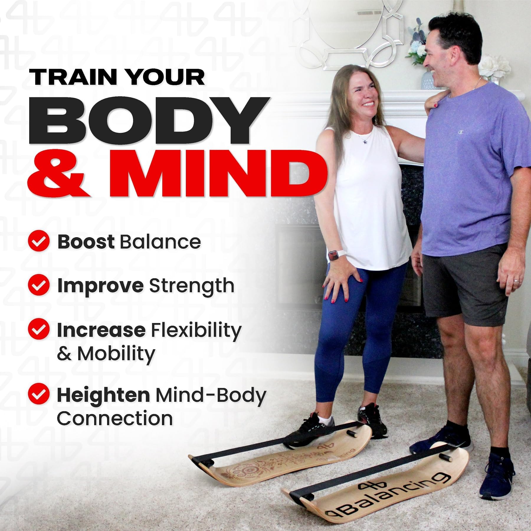 Balance Board Trainer für Heimtraining | Verbessert Yoga, Kraft & Koordination | Stehpult aus Naturholz