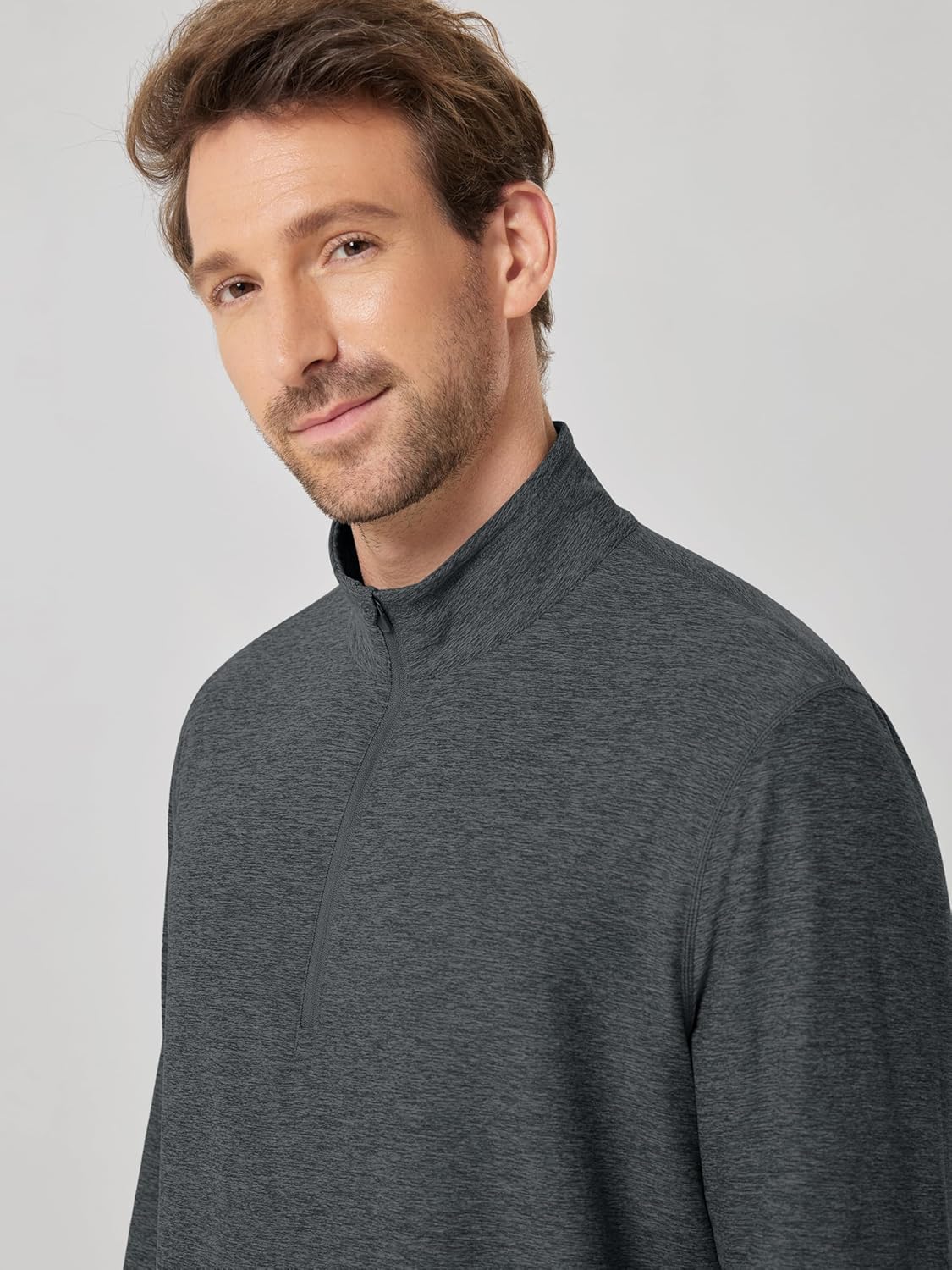 ODODOS Men's Half Zip Performance Shirt - Ultra Soft odSTRATUM Tech Pullover UPF 50+ Breathable Long Sleeve Mock Neck Top - Image 5