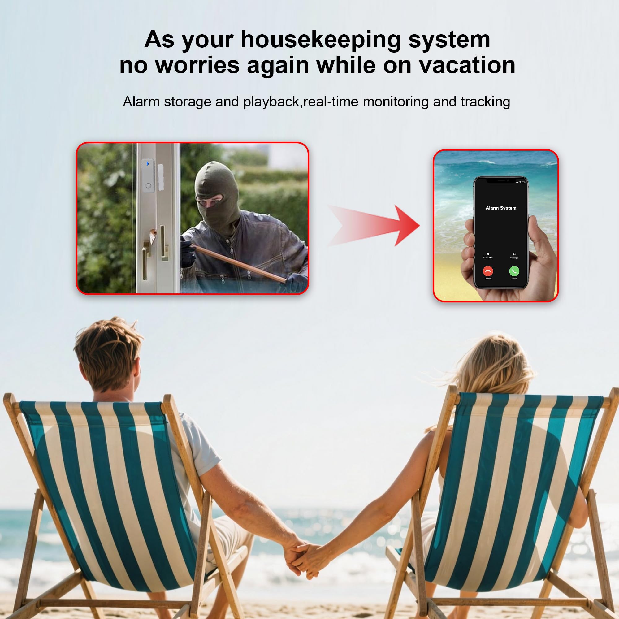 22-teiliges Smart-Alarmsystem, kabellos, WiFi/GSM, mit App, Bewegungsmelder, Tür- und Fenstermelder, Fernbedienungen, Sirene, kompatibel mit Alexa