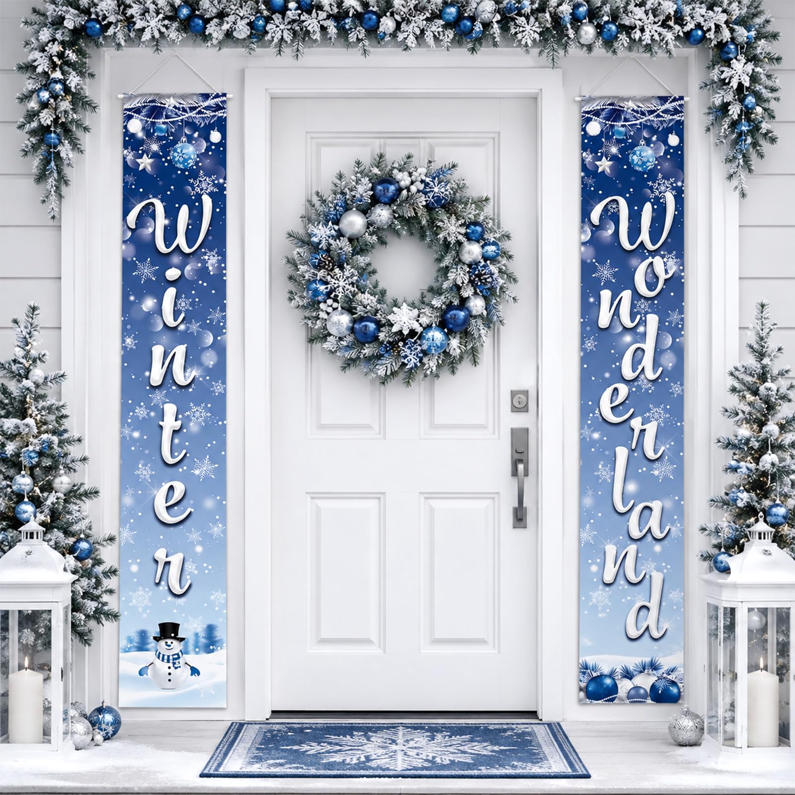 Winter Wonderland Decorations Banner Christmas Door Snowflake Party Decor