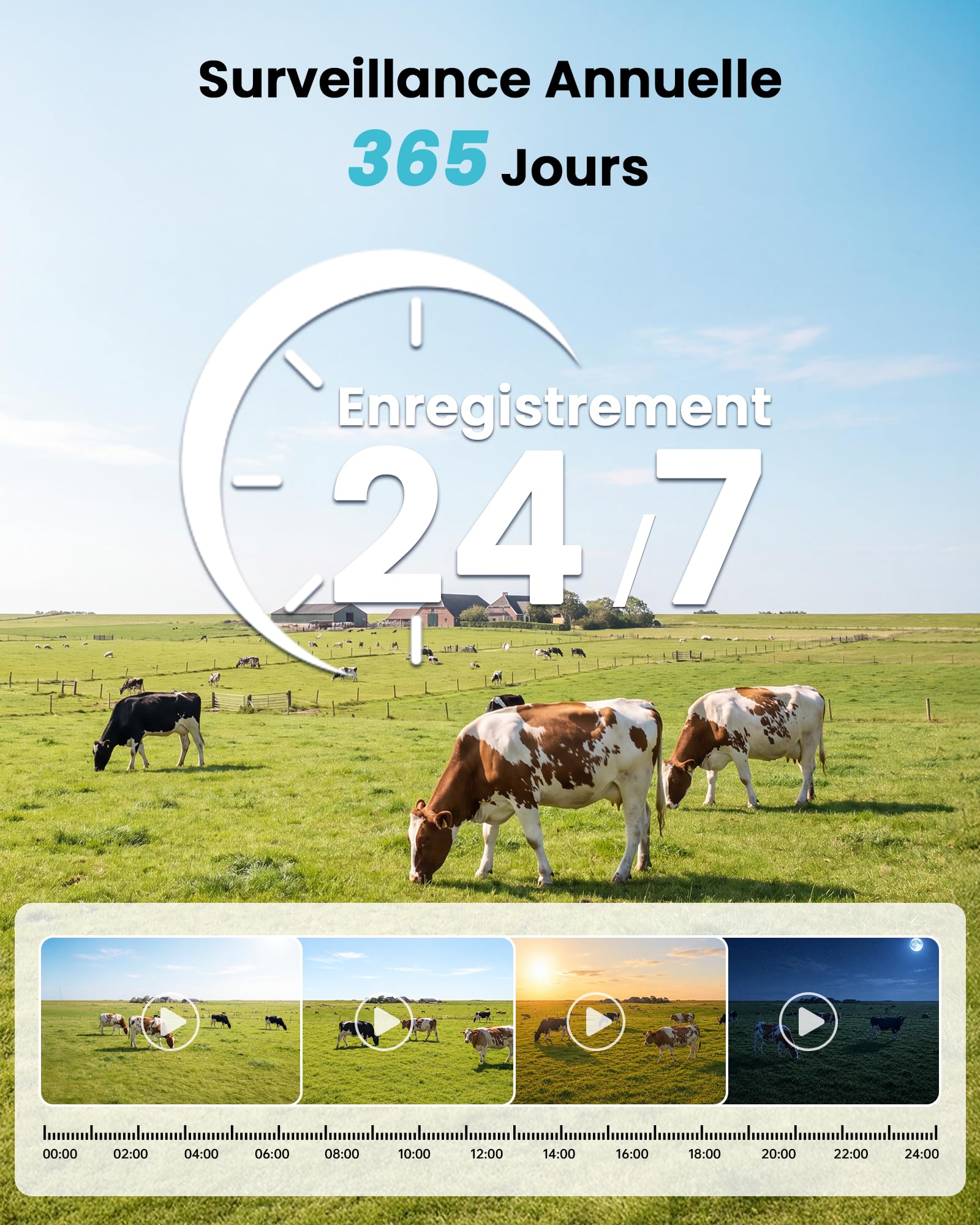 SEHMUA Camera 4G Solaire Exterieur sans Fil sans WiFi avec Carte sim - AOV