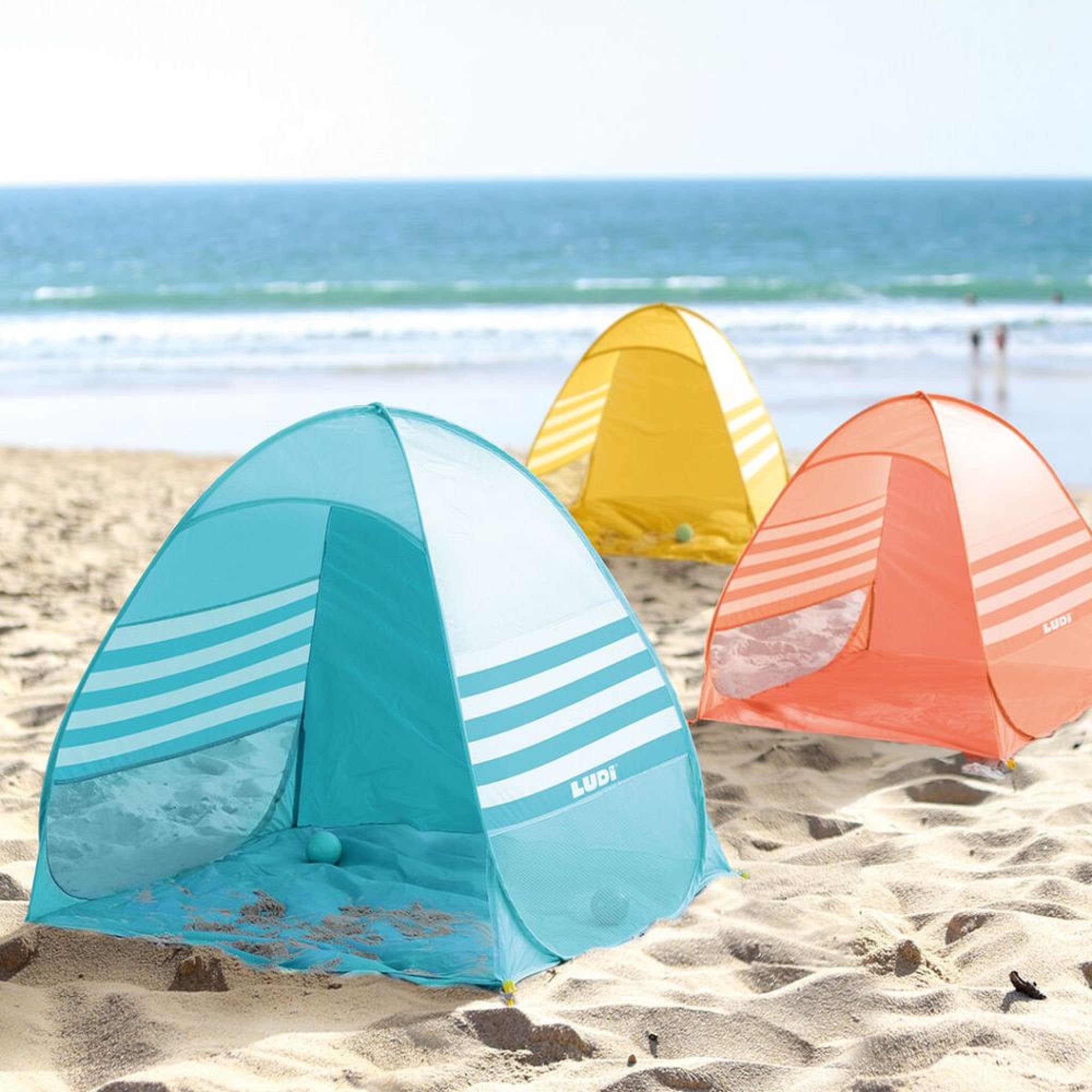 LUDI - Shelter - Beach Tent - Pop-Up - Anti UV 50 - Protect from Sun and Wind - Can Be Used Anywhere - Fixing Pegs