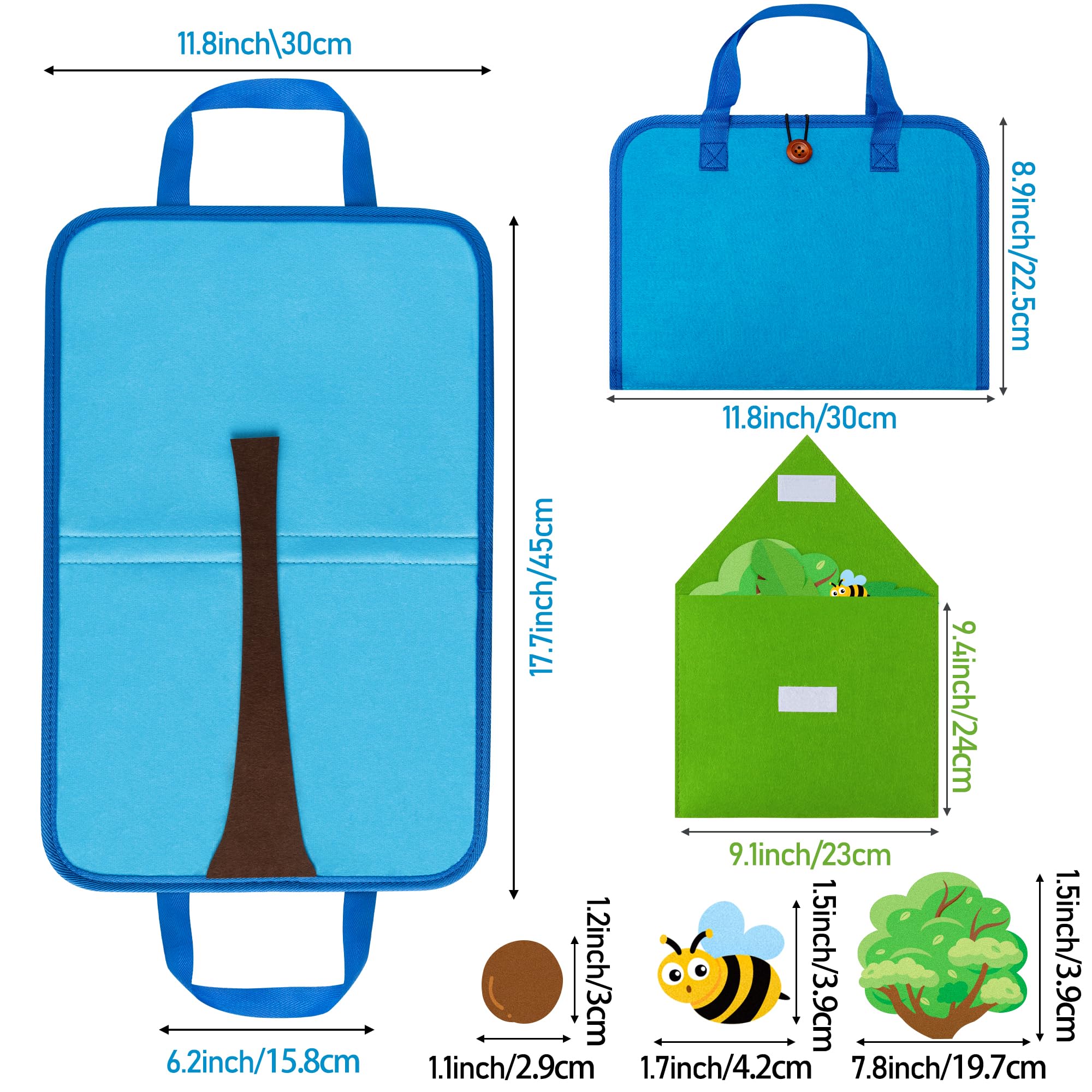 WATINC Letter Number Felt Story Board - Letter Coconut Tree and Numbers Apple Tree Learning Portable Flannel Felt Board Gift, Early Education Storytelling Travel Play Kit for Classroom Kids Toddlers