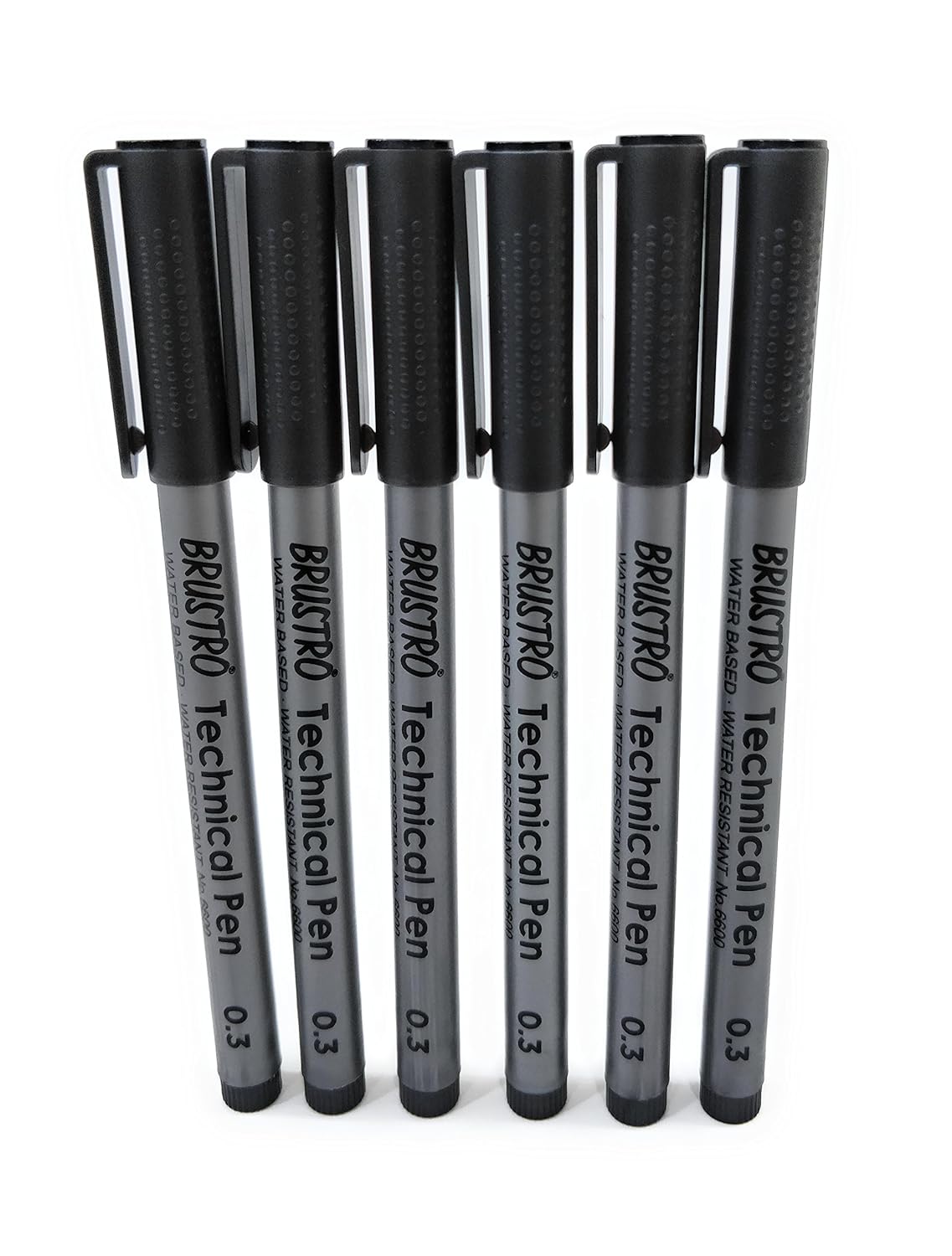 BRUSTRO 0.3MM Technical Pen Set Pack of 6 (Black) Amazon.in Office
