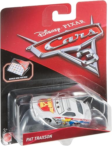 Miniatura 7 de Disney Cars Toys Toys Pat Traxson DXV80 - Vehículo fundido a presión, miniatura, coleccionable, juguetes de carreras basados en autos, juguetes,
