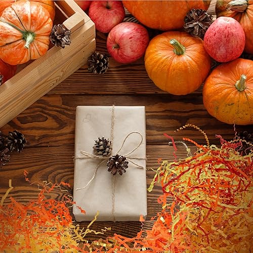 Miniatura 7 de Zonon Paquete de 10 rellenos de papel de corte arrugado de 10.58 oz para embalaje y relleno de cesta vacía, papel de seda de rafia, rellenos de