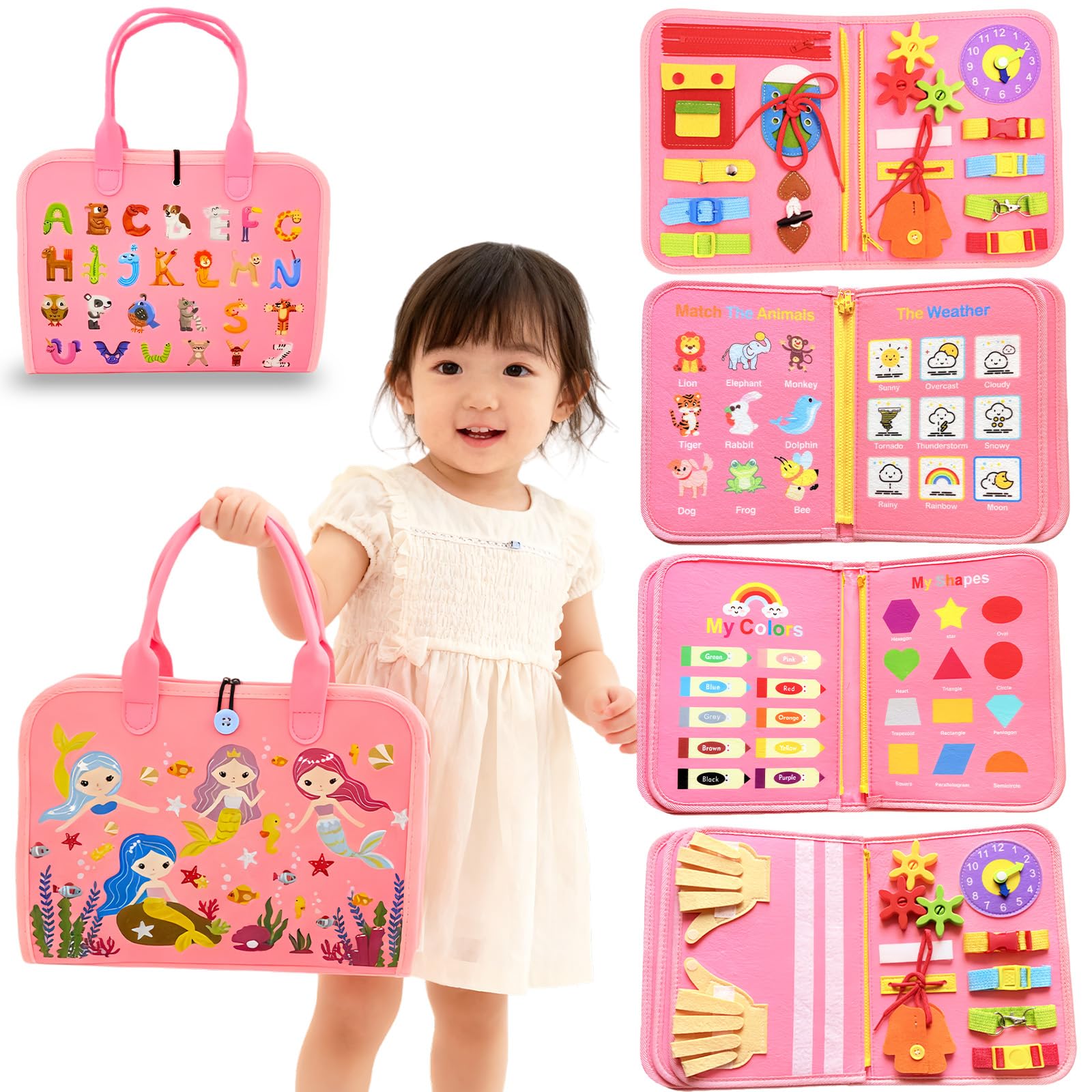 海外作家様 Qbaby メイク＆ボディ付き アウトフィットセット Amazon | VCYCTO ビジーボード モンテッソーリ 玩具 1 2 3 4 5歳 知育
