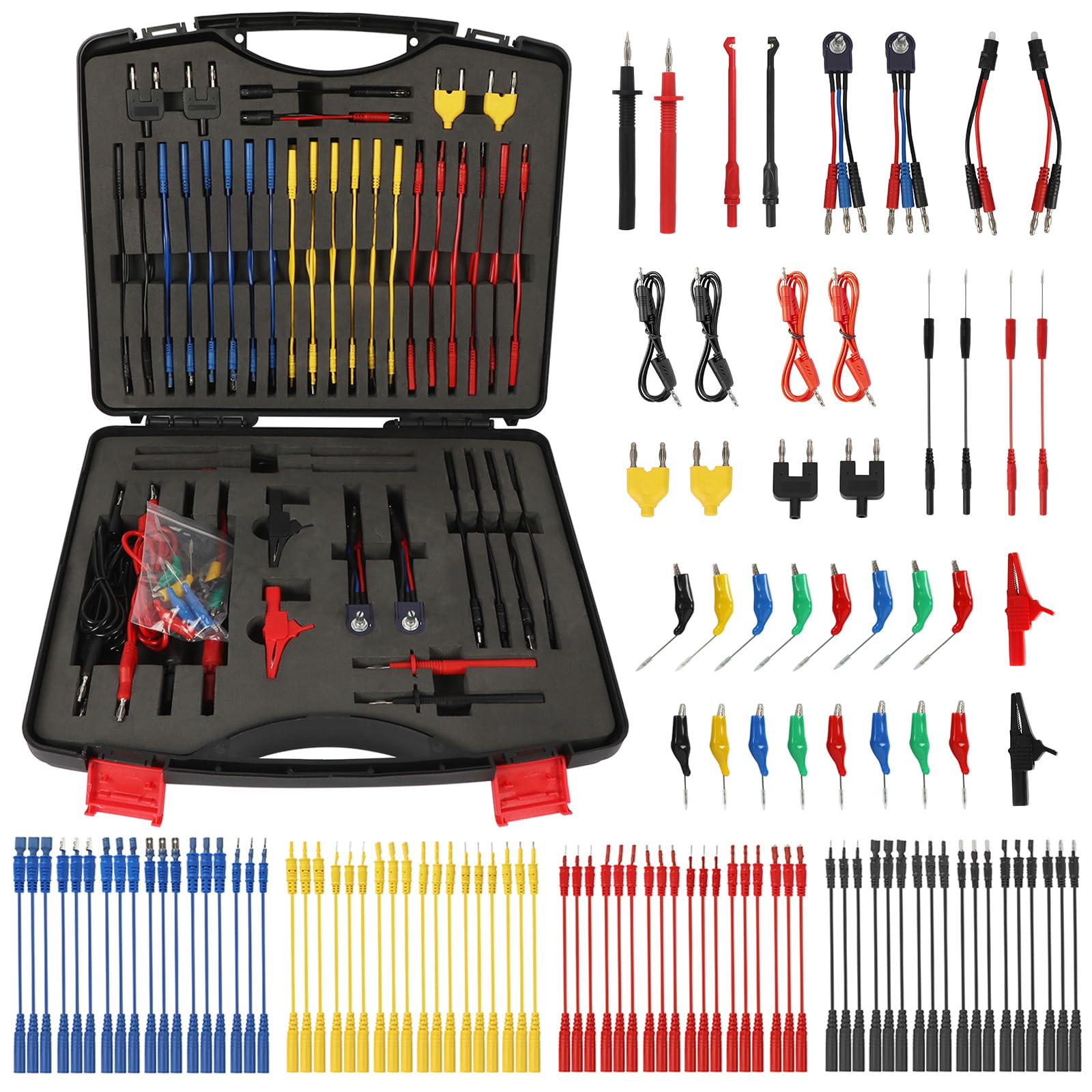 LIIAMOAR 110 Pcs Automotive Circuit Test Lead Kit, Multimeter Test Leads Kit, Electrical Test Kit, Back Probe Kit Automotive, Relay Wire Connector Kit