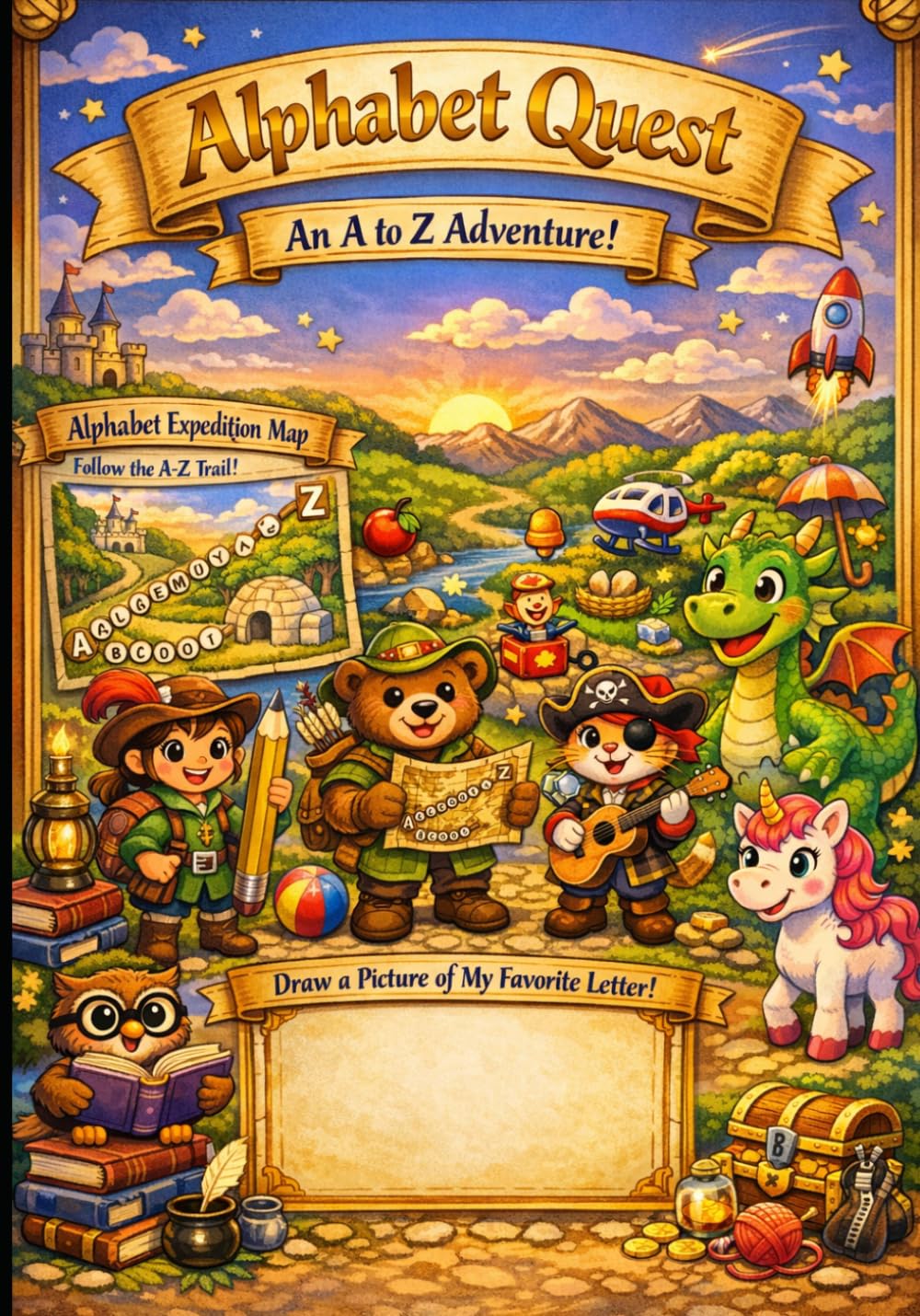 THE A–Z ADVENTURE ALPHABET BOOK: Story + Activities + Writing Practice