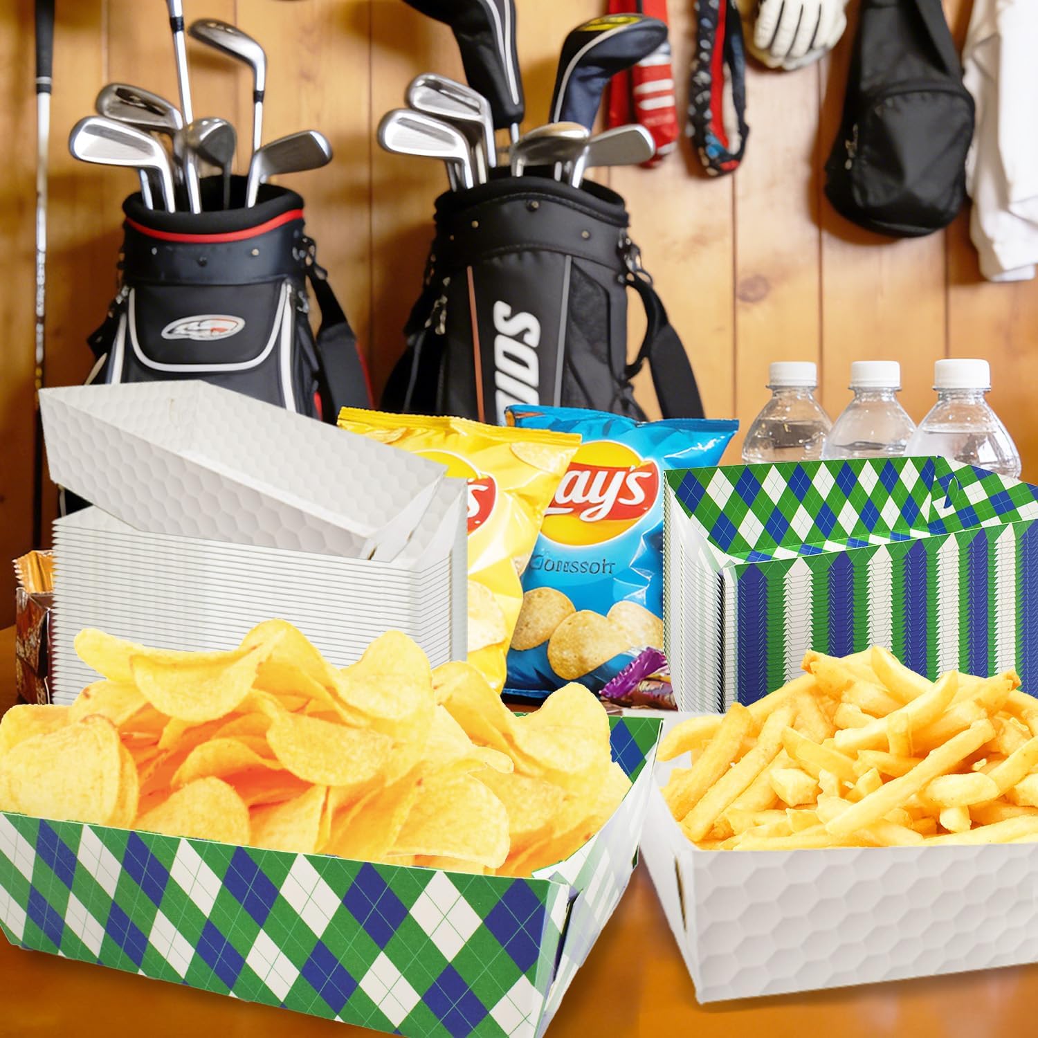 50 Pcs Golf Party Food Trays - Disposable Paper Food Boats - Golf Theme Snacks Serving Trays for Masters Party Decorations, Birthdays, Sports Events, 2 Designs - Image 8