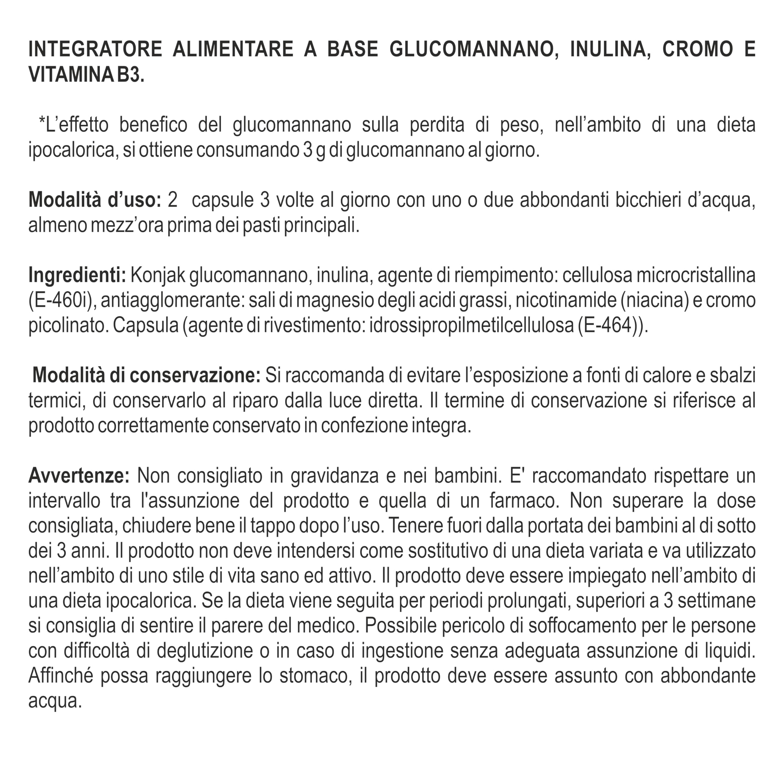 Glucomannano Forte Purificato 4000mg 180 Cps, Fino a 1000 Kcal In Meno Al Giorno, Perdita di Peso, Controllo Della Fame, Saziante e Drenante, Glucomannan Konjak