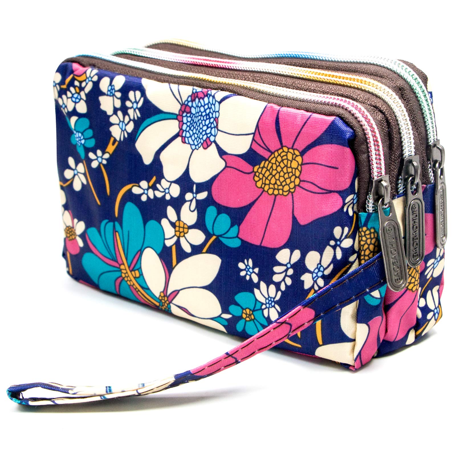 BIAOTIE Large Capacity Wristlet Wallet - Women Printed Nylon Waterproof Handbag Clutch Purse
