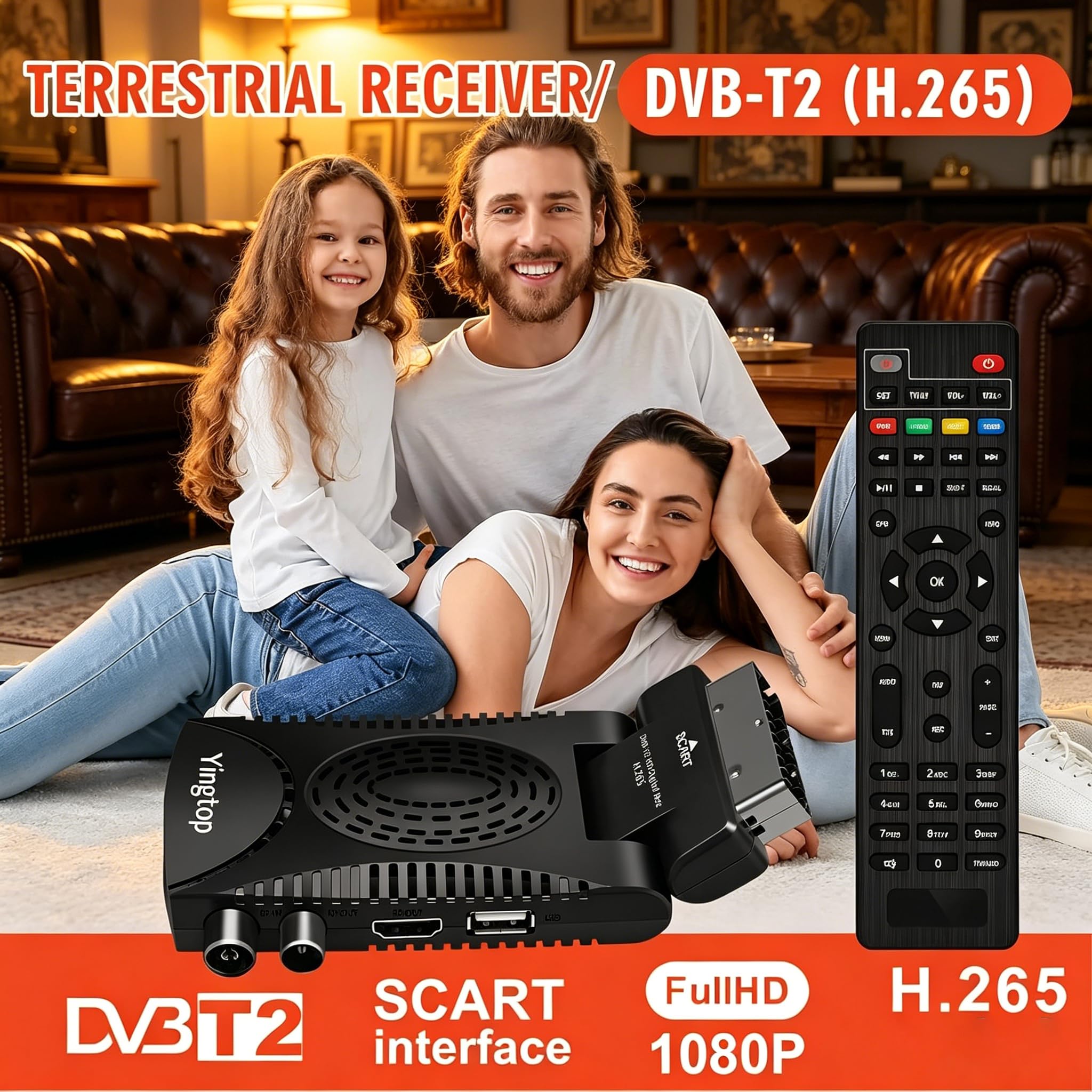 2026 Mini décodeur TNT HD DVB-T2 Récepteur numérique terrestre Full HD