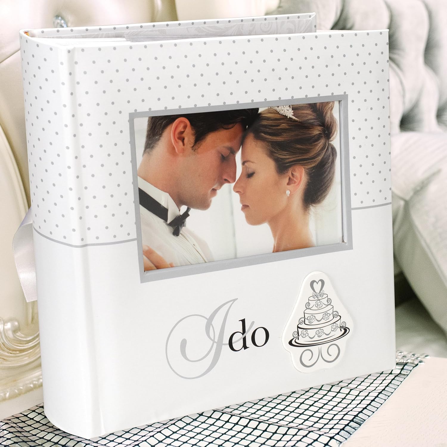 Malden International Designs I Do Wedding Collection 2-Up with Memo Space Photo Album, 160-4x6, White