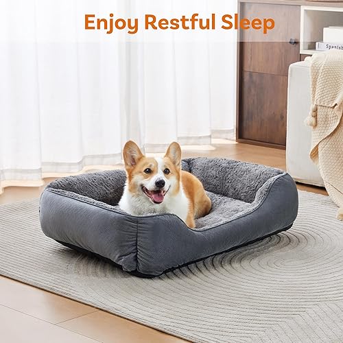 Miniatura 2 de Cama para perros medianos y grandes, lavable, camas rectangulares súper suaves para perros de tamaño mediano y grande, cama cálida y duradera para