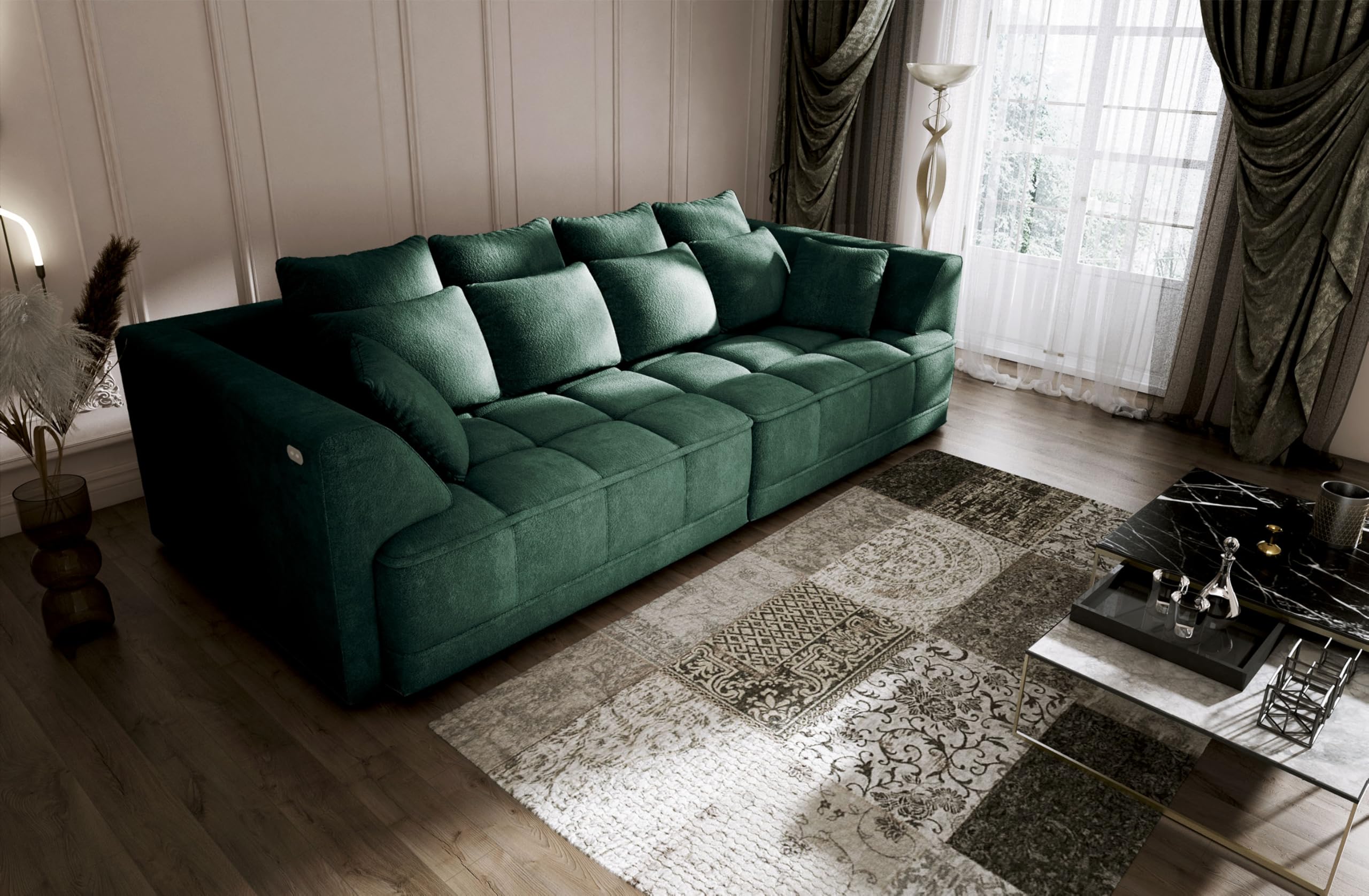 Big Sofa Tiga XXL, Schlafsofa, Couch, Schlafcouch mit Schlaffunktion 302 cm Breit (Aphrodite 13)