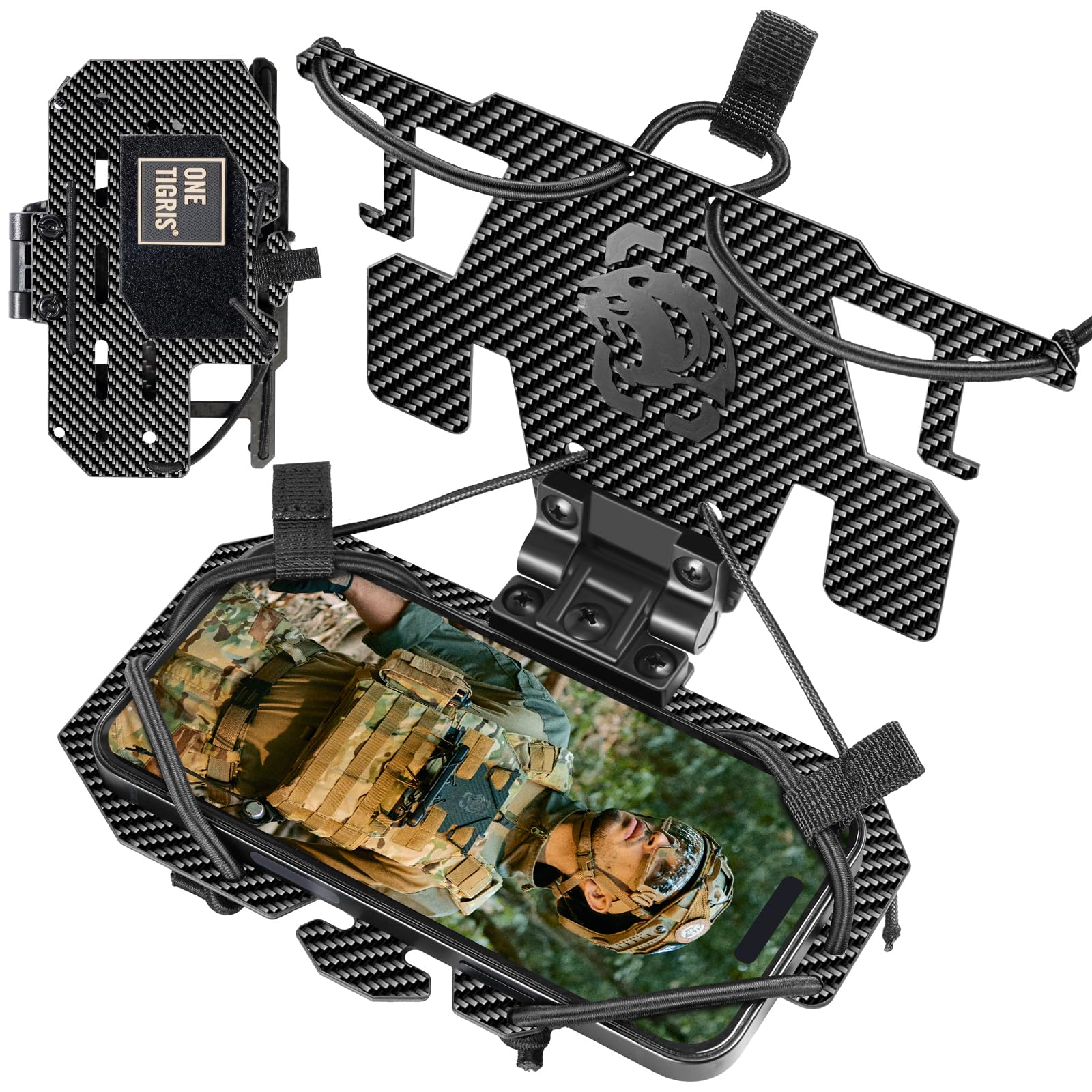 MOLLE Phone Holder Version 2.0, Plate Carrier Accessories Tactical Vest Phone Holder Phone Chest Mount for Cellphone Screen Size 4.7"-6.8"