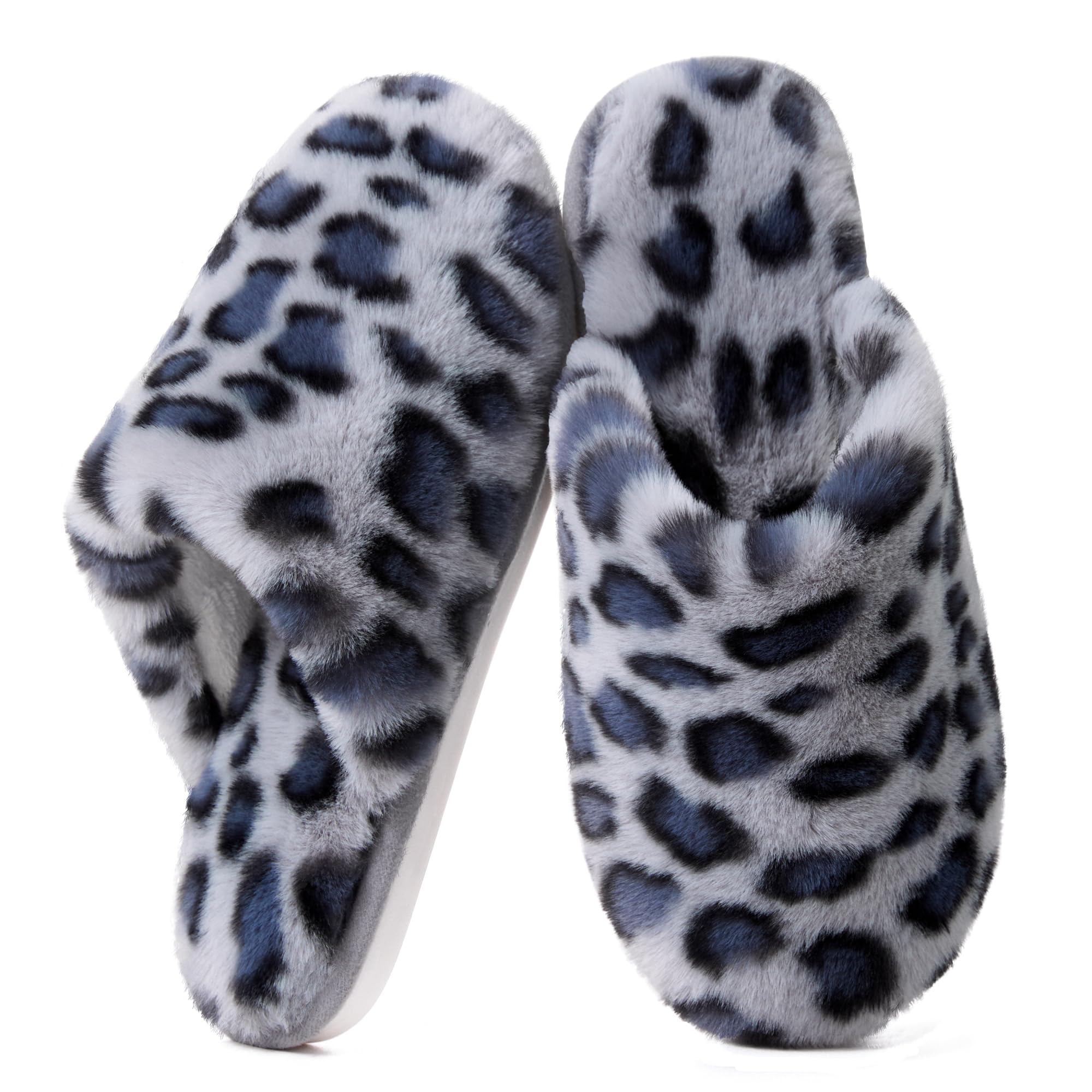 Donpapa Hausschuhe Damen Herren Flauschige Winter Warme Pantoffeln Plüsch Kunstfell und Memory Foam Bequeme Rutschfeste Slippers